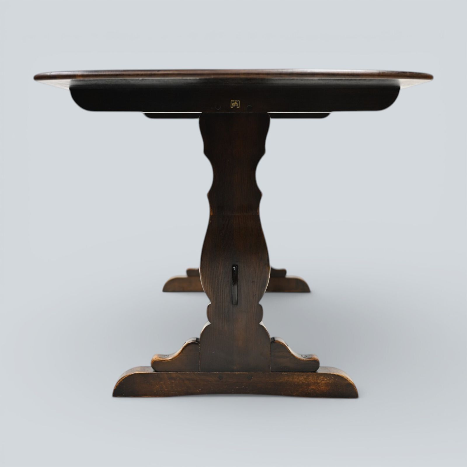 photo vinterior Ercol Refectory Plank Top Dining Table Traditional Finish #155 Free Uk Delivery