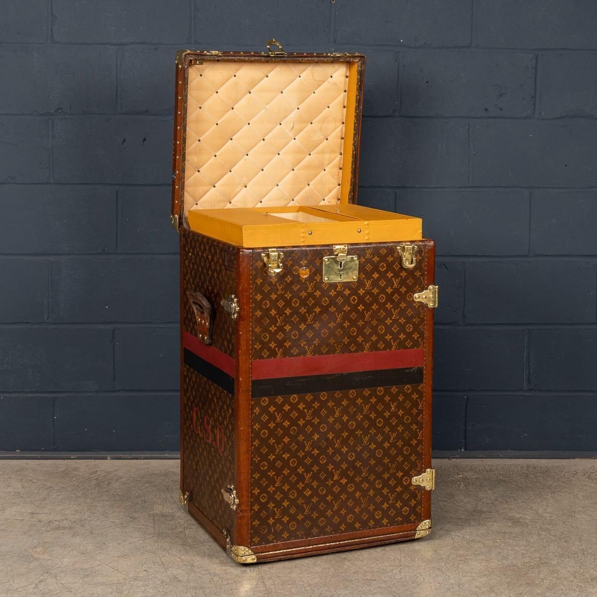 Antique 20thc Louis Vuitton 'Malle Secretaire' Desk Trunk In Monogram Canvas photo Furniture