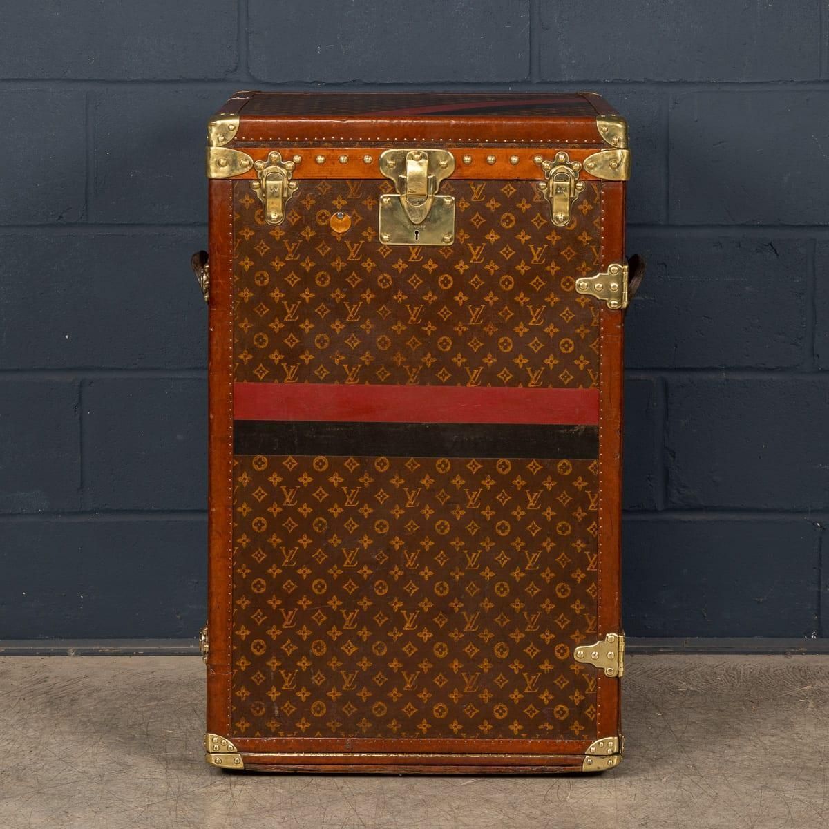 Antique 20thc Louis Vuitton 'Malle Secretaire' Desk Trunk In Monogram Canvas photo vinterior