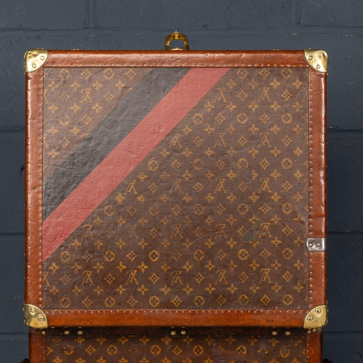 photo for sale Antique 20thc Louis Vuitton 'Malle Secretaire' Desk Trunk In Monogram Canvas