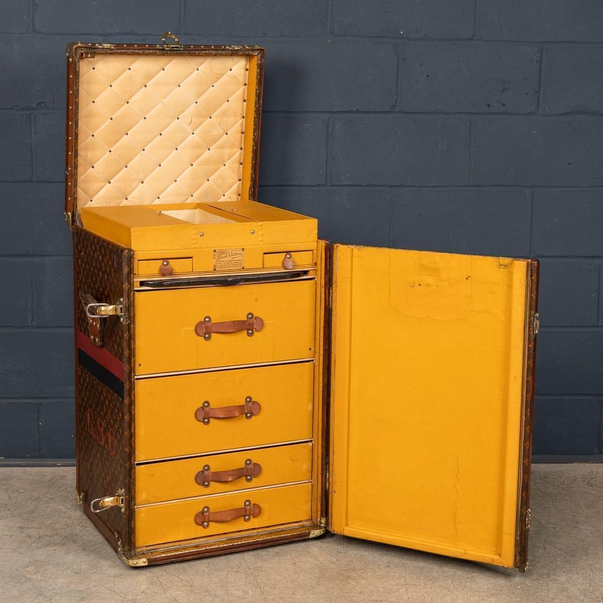 67225.0 Antique 20thc Louis Vuitton 'Malle Secretaire' Desk Trunk In Monogram Canvas photo