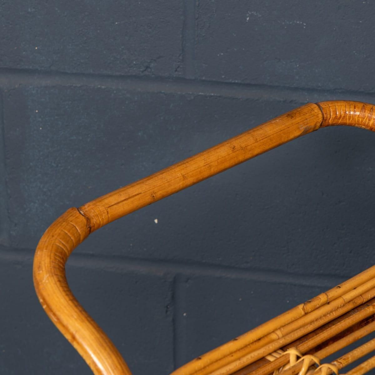 photo furniture Vintage 20th Century Italian Rattan & Bamboo Drinks Trolley C.1960