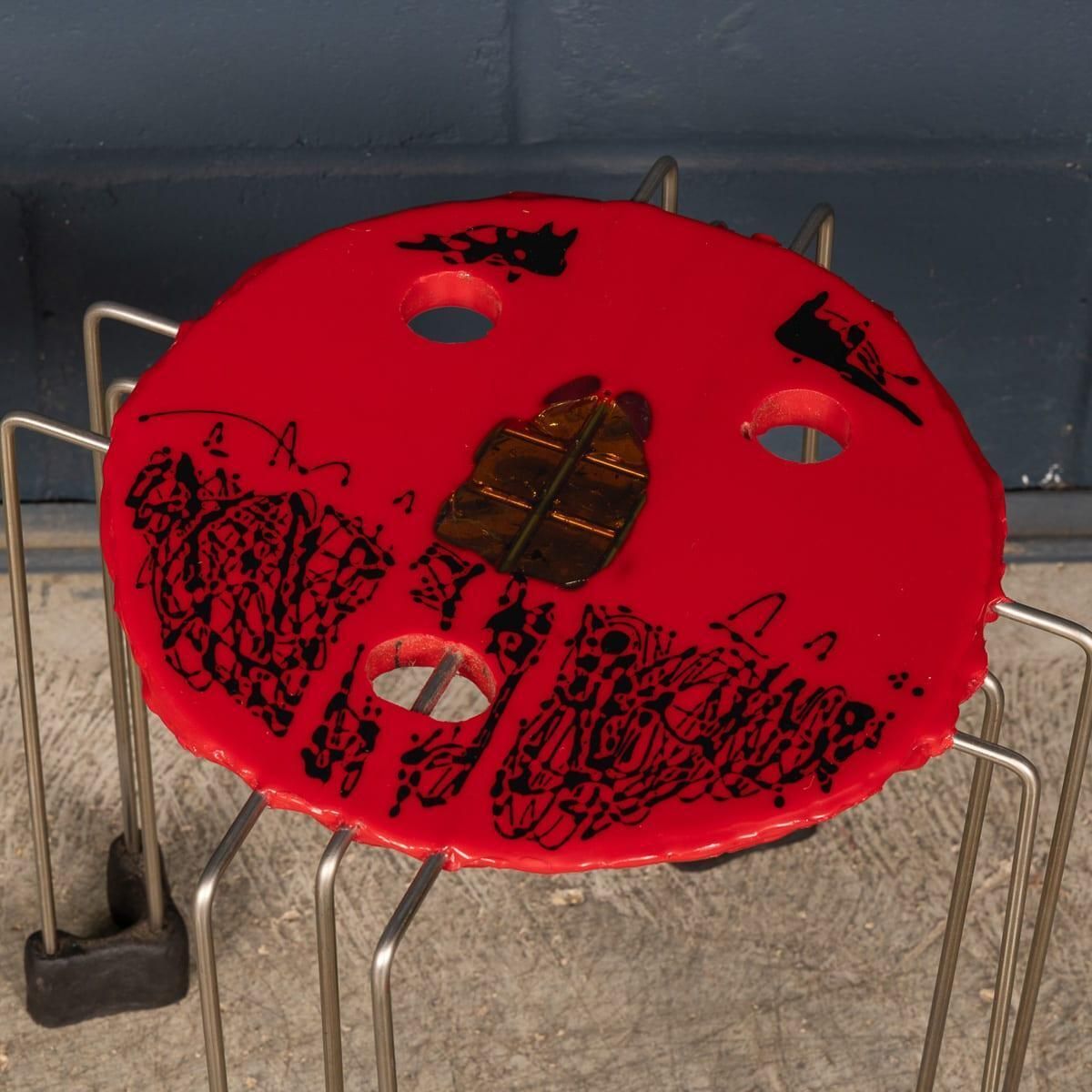 Gaetano Pesce Triple Play Side Tables, Resin & Steel, 21st Century photo vinterior