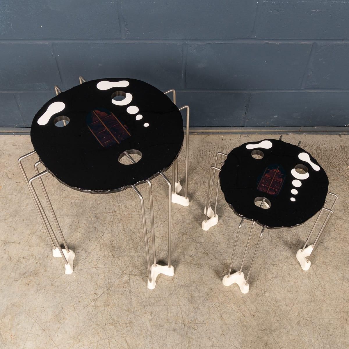 Gaetano Pesce Sculptural Coffee Tables In Black Resin, Fish Design photo for sale