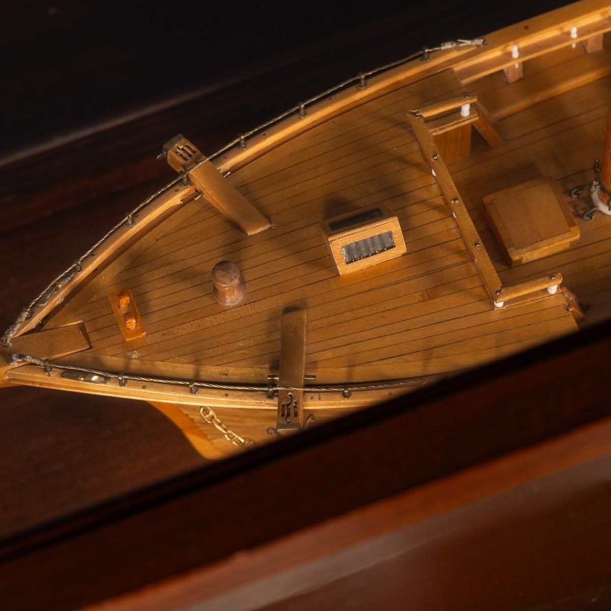 photo vinterior 20thc Maritime Club House Cased Planked & Framed Ship Model By A. Kausen C.1934