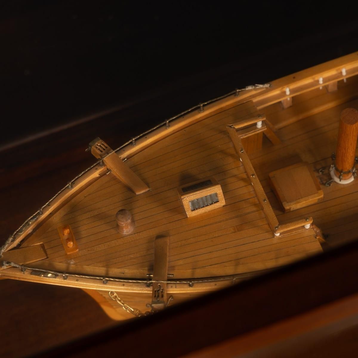 photo buy 20thc Maritime Club House Cased Planked & Framed Ship Model By A. Kausen C.1934