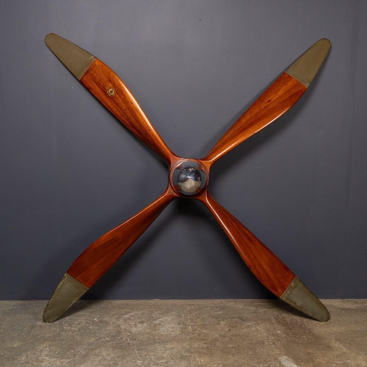 Antique 20thc Wwi British R.A.F. Fe8 Fighter Plane Four Blade Propeller C.1916 photo furniture