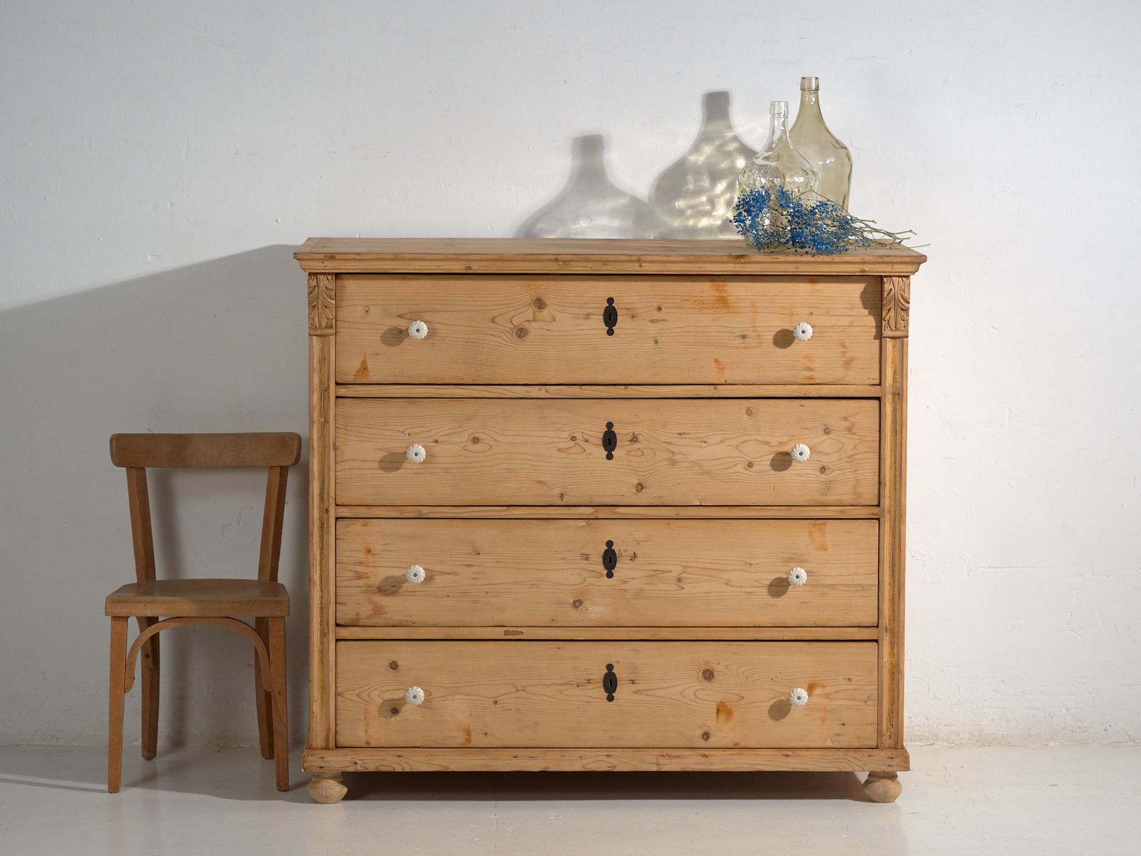 Antique Rustic Pine Chest Of Drawers, Central Europe, Circa 1900 #96