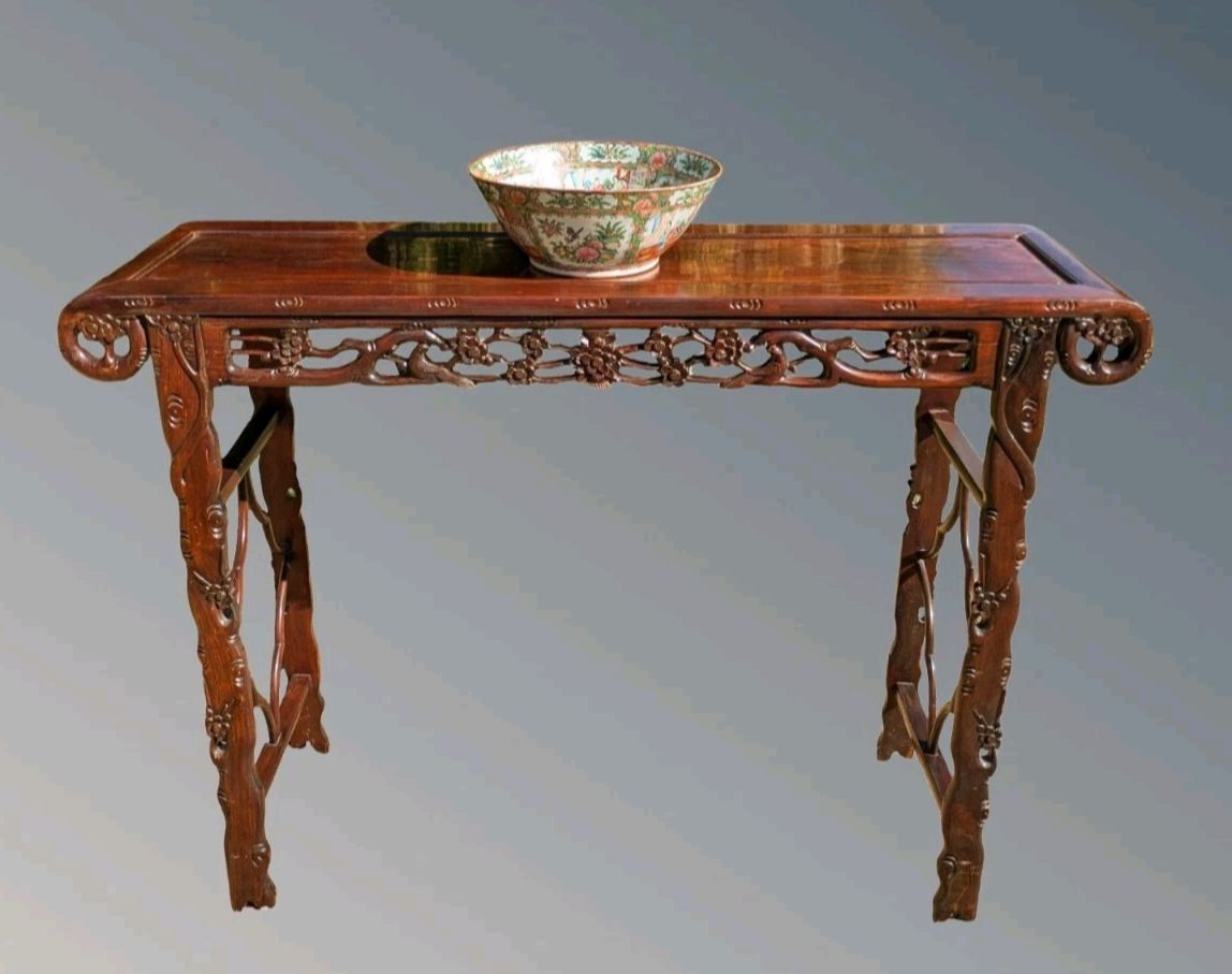 Furniture Fine Antique Carved Chinese Altar Table Rosewood photo