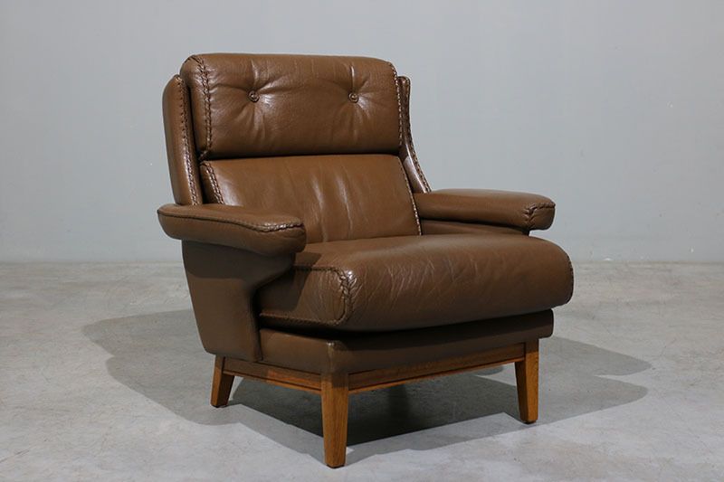 Pair Of Leather Armchairs Attributed To Aage Christiansen photo buy