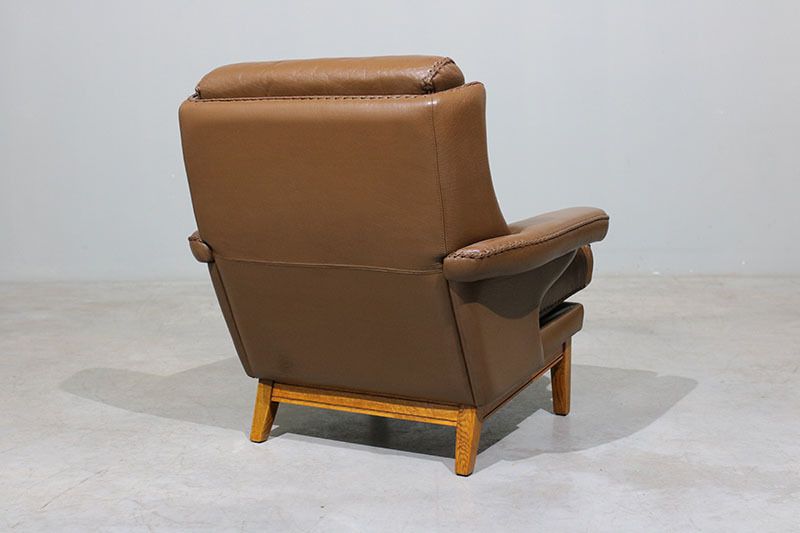 Furniture Pair Of Leather Armchairs Attributed To Aage Christiansen photo