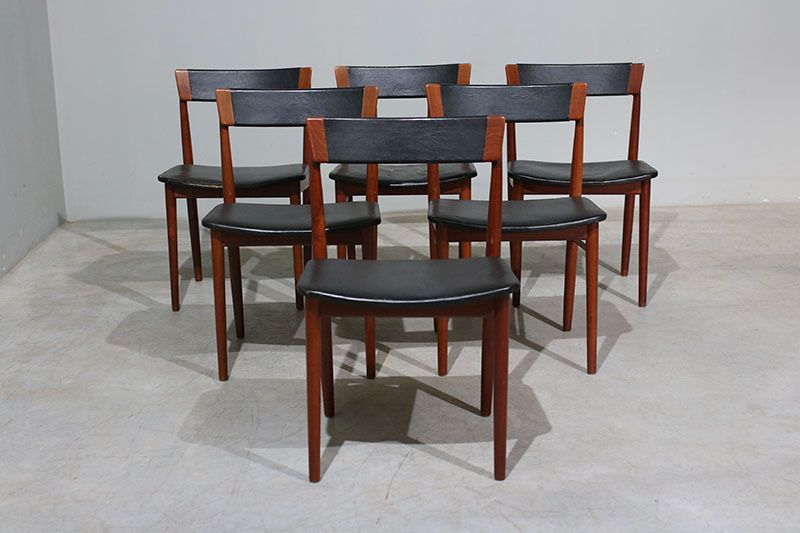 Set Of 6 Henry Rosengren Hansen Chairs In Teak photo for sale