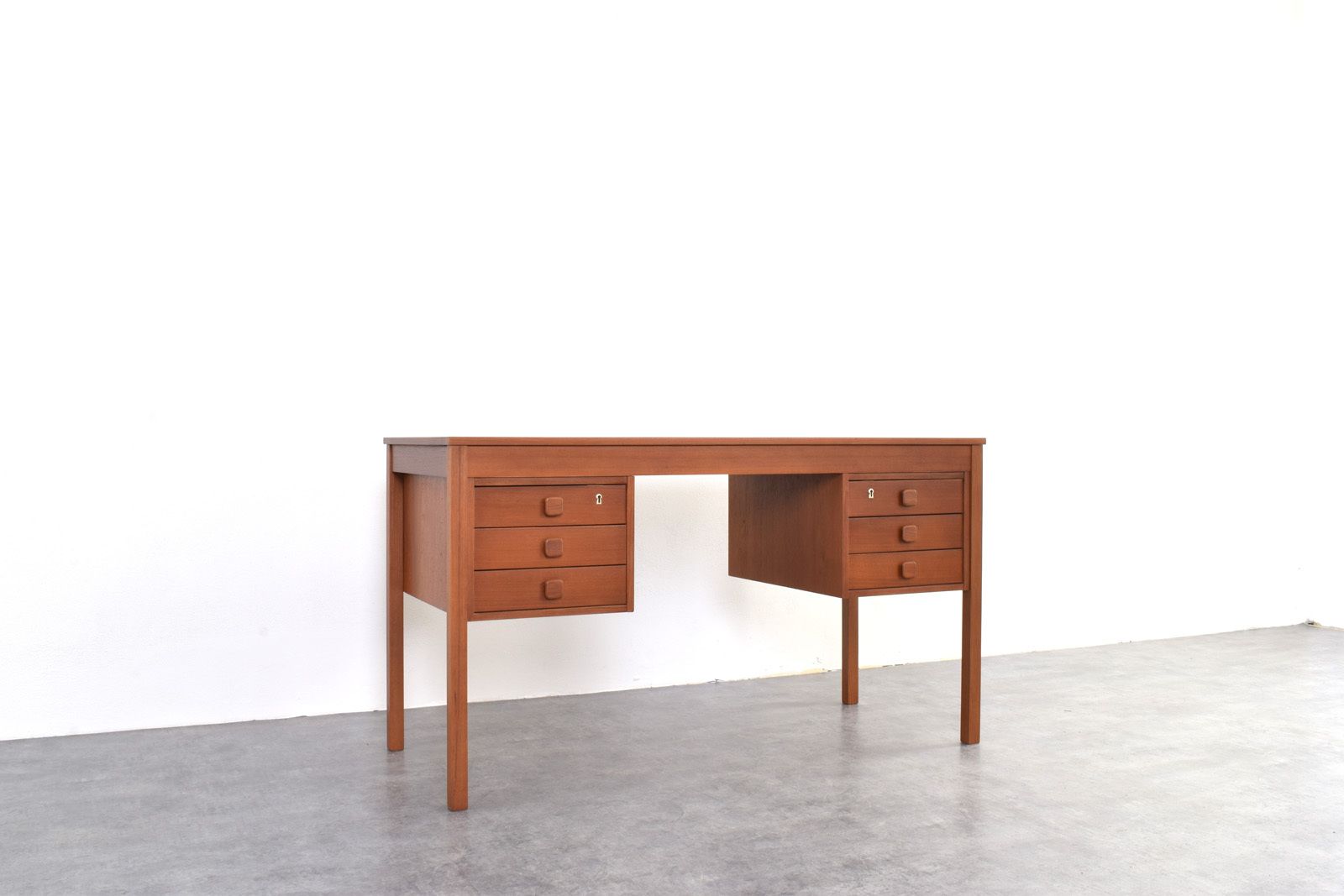 photo for sale Mid Century Danish Teak Desk From Domino Møbler, 1960s.
