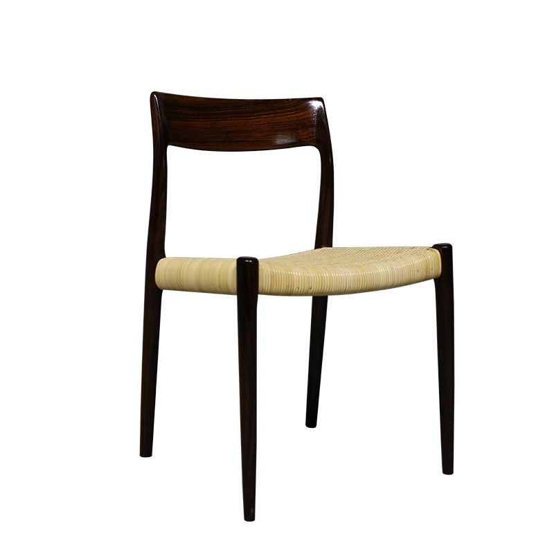 Niels O. Moller Model 77 Chairs In Rosewood And Wicker. photo furniture