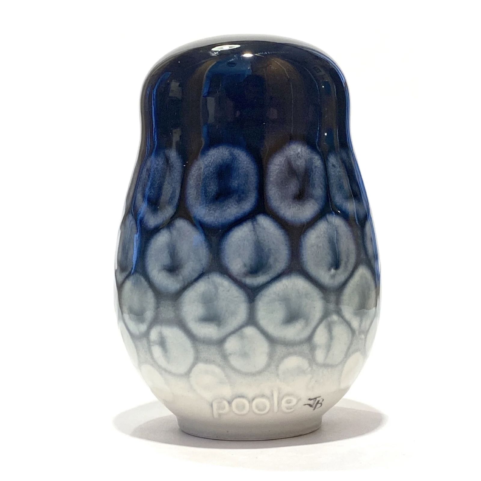 Poole Pottery Ceramic Owl Ornament In Ocean Glaze photo for sale