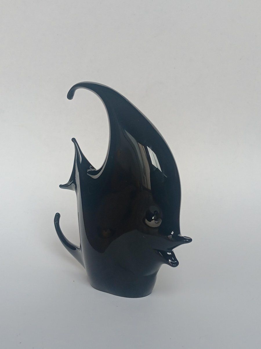 Black Murano Glass Fish Figure By Vincenzo Nason, 1970s photo buy