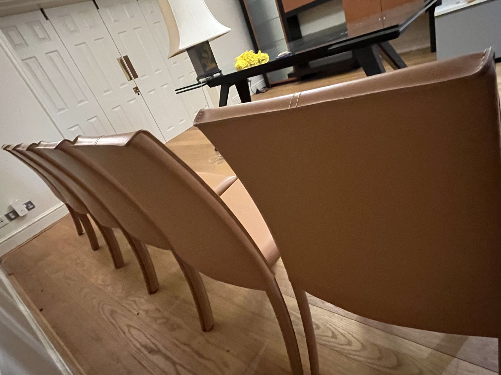 Roche Bobois Leather 'Kios' Dining Chairs   Set Of 6 photo buy