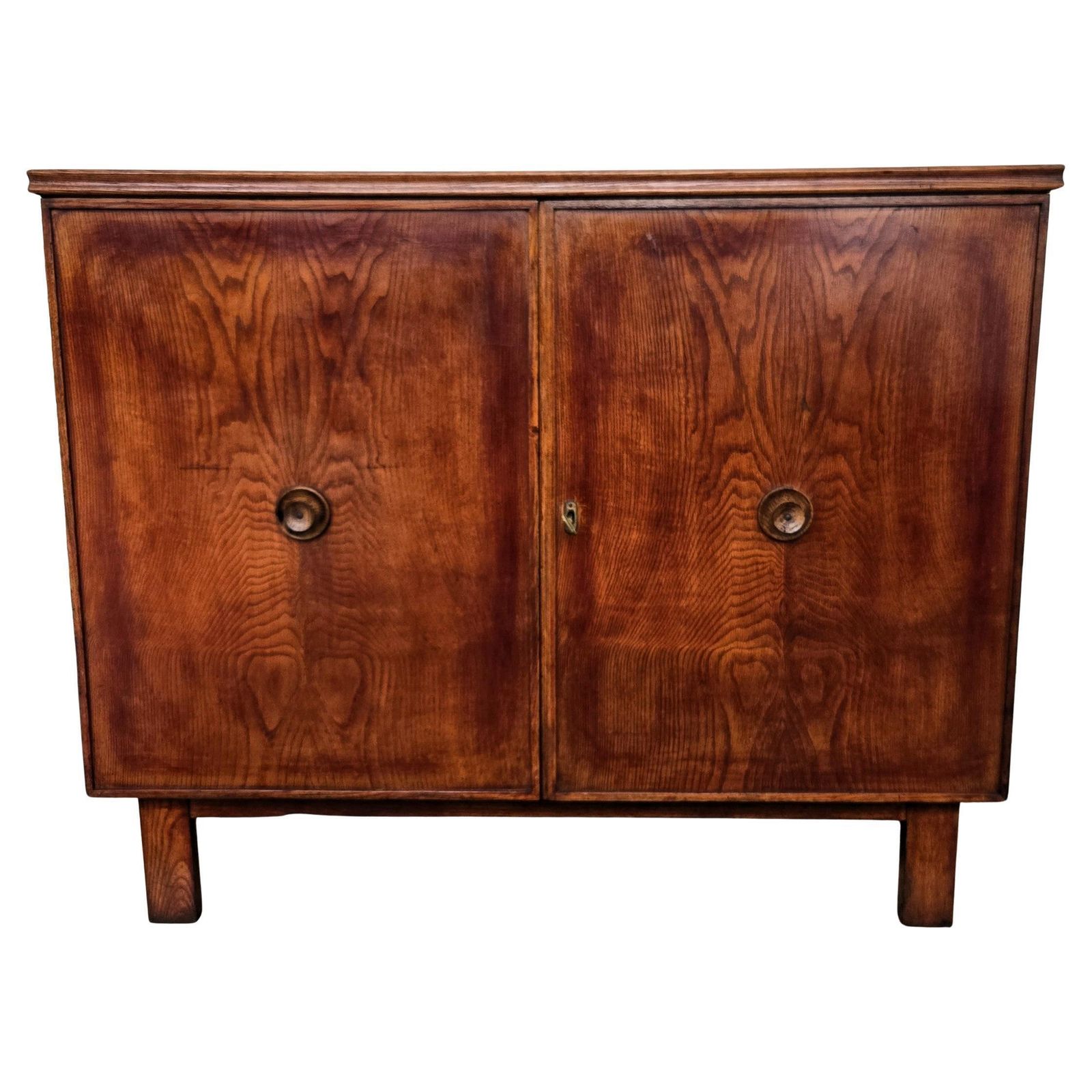 1970s Mid Century Modern Art Deco Italian Wooden Sideboard Credenza Cabinet