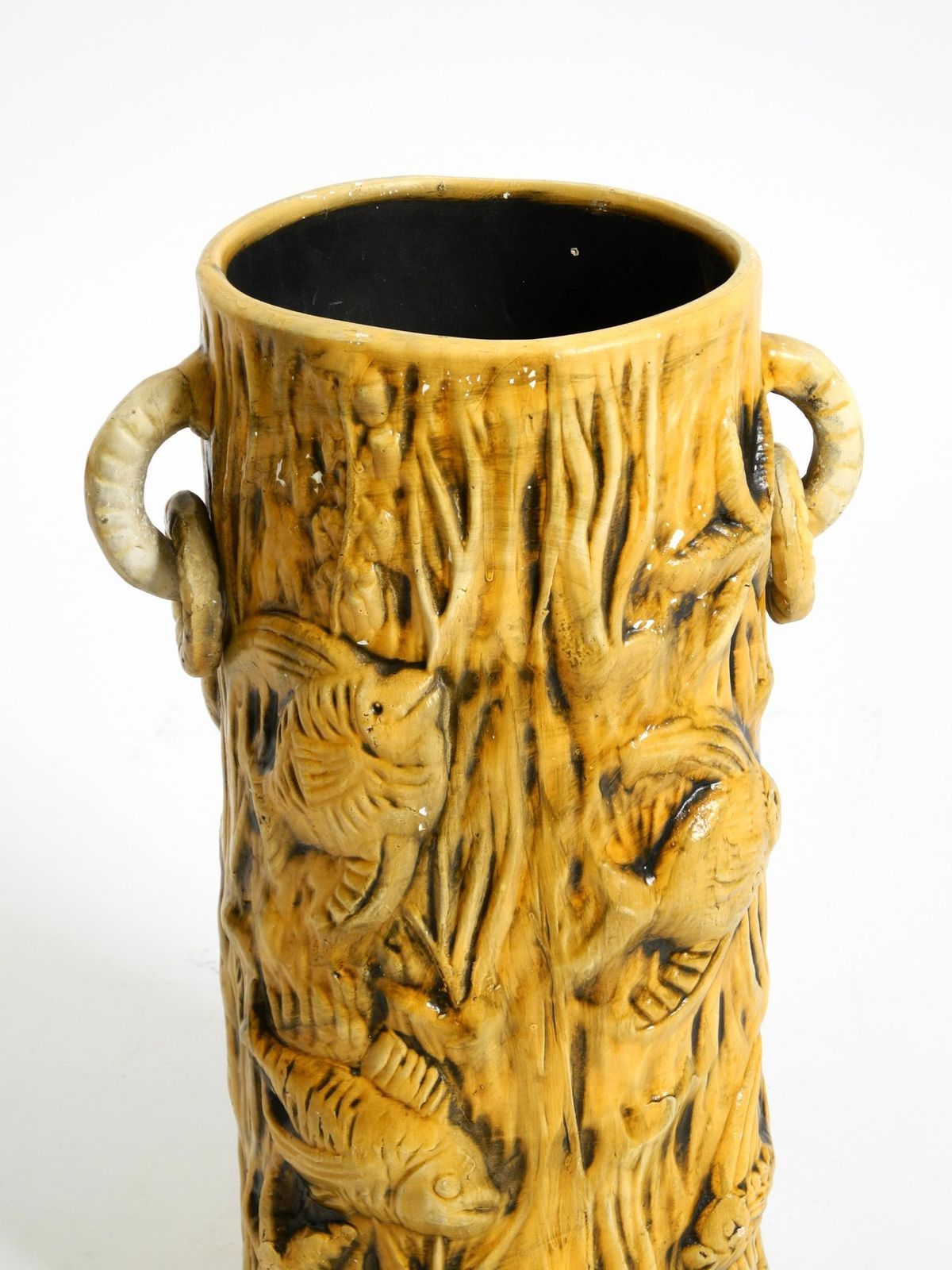 photo for sale Handmade Glazed Ceramic Floor Vase With Maritime Fish And Starfish Motifs