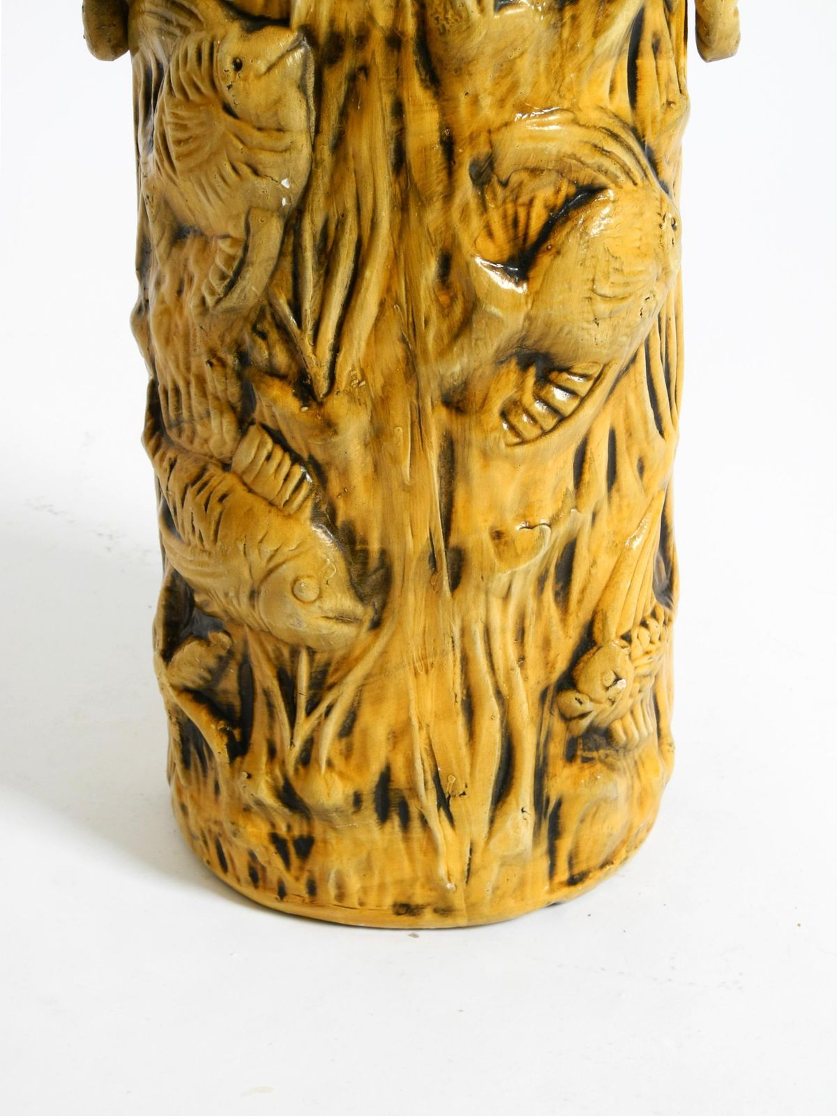 Home Decor Handmade Glazed Ceramic Floor Vase With Maritime Fish And Starfish Motifs photo