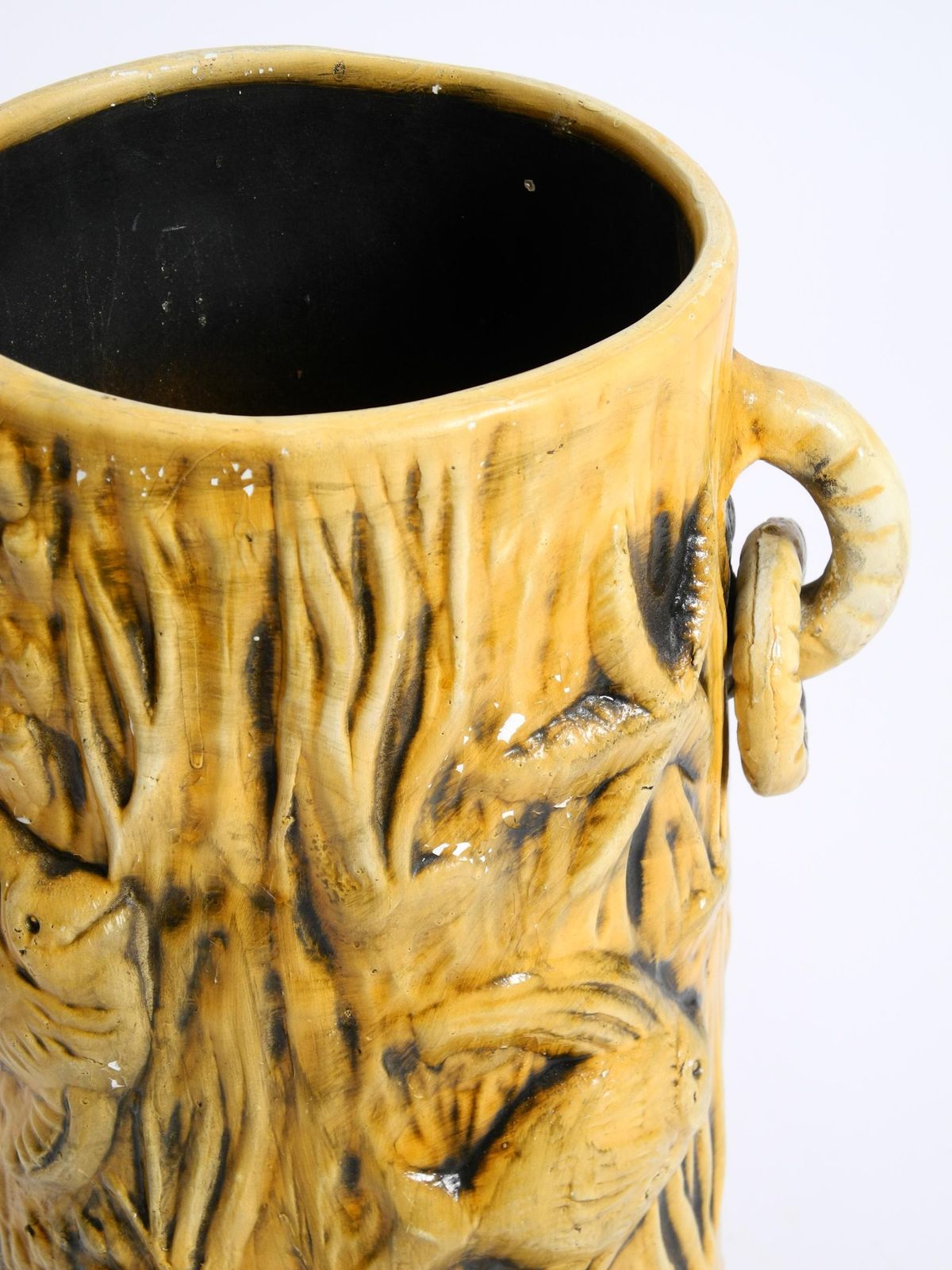 793.0 Handmade Glazed Ceramic Floor Vase With Maritime Fish And Starfish Motifs photo