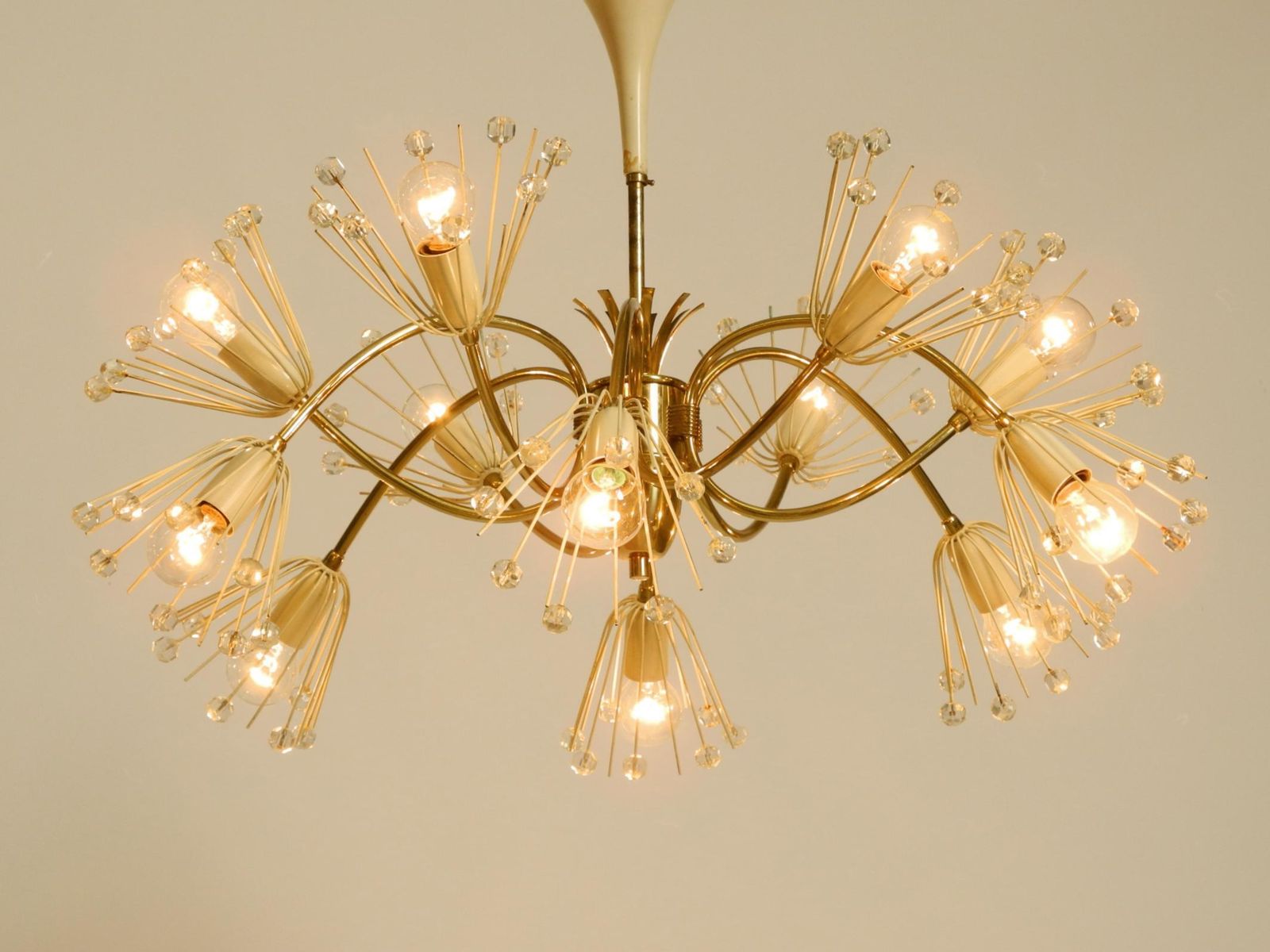 Beautiful Brass Chandelier By Emil Stejnar For Rupert Nikoll photo vinterior