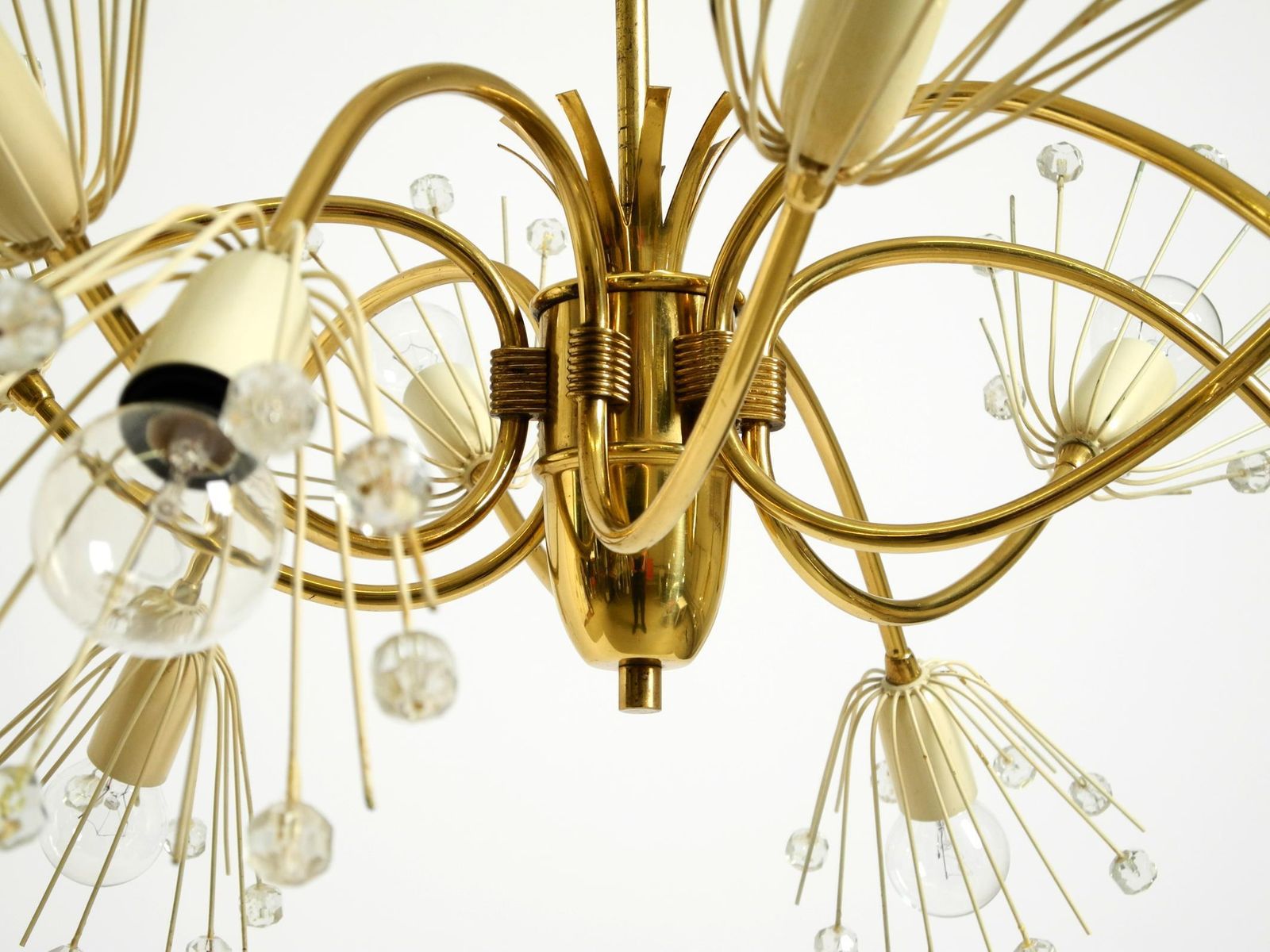 photo for sale Beautiful Brass Chandelier By Emil Stejnar For Rupert Nikoll