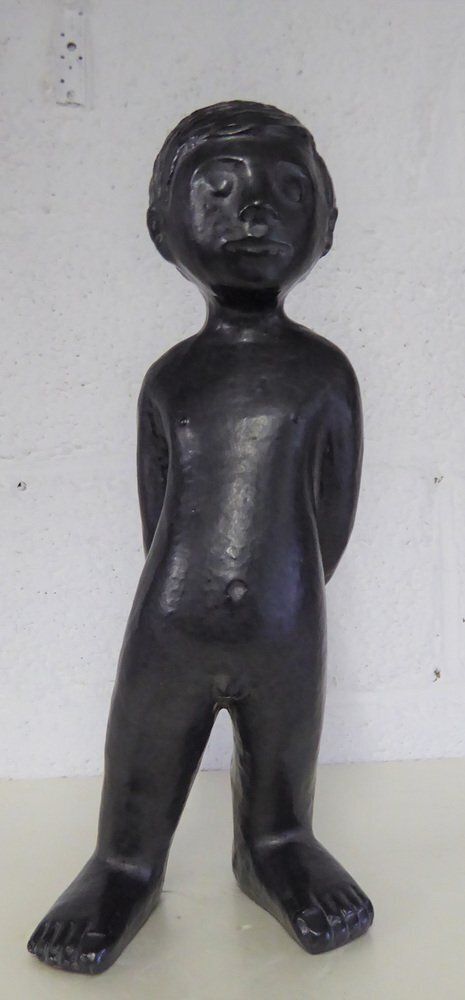 Ceramic Boy Sculpture Attributed To Elie Van Damme For Perignem, 1960s photo vinterior