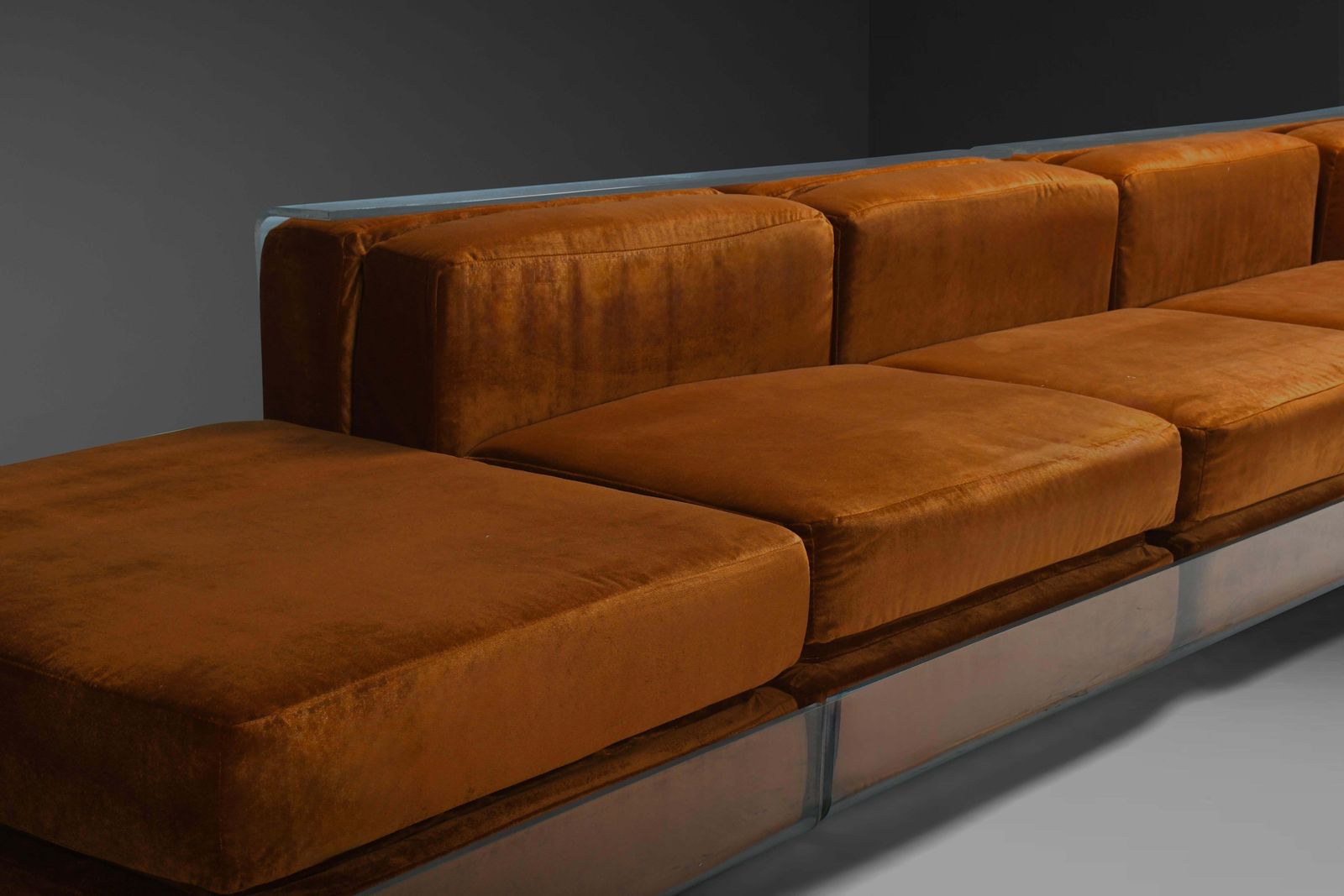 Furniture Rare Lucite Sectional Sofa By Roberto Monsani For Acerbis, Italy 1975 photo