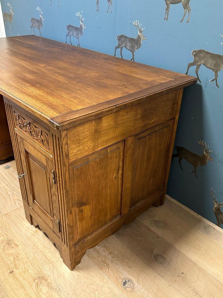 Antique Desk In Oak, 1890s photo vinterior