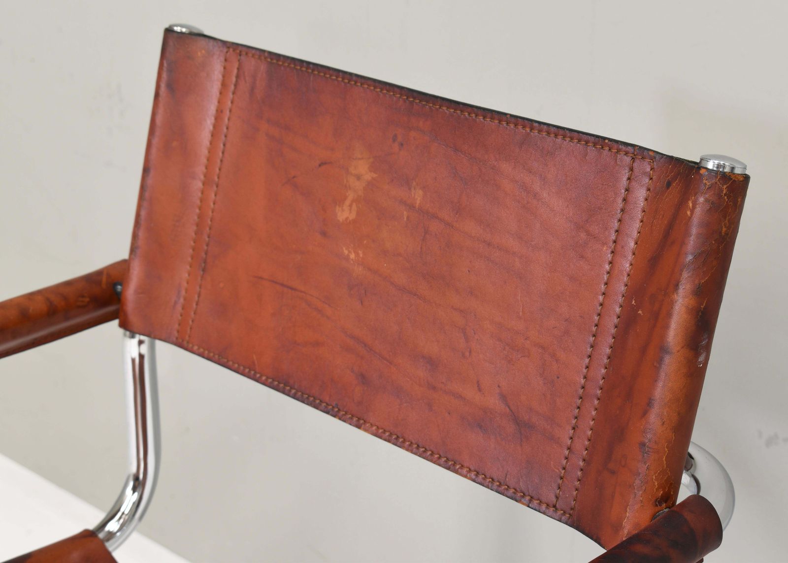964.0 Mart Stam S34 Dining Armchair In Cognac Saddle Leather, 1970s photo