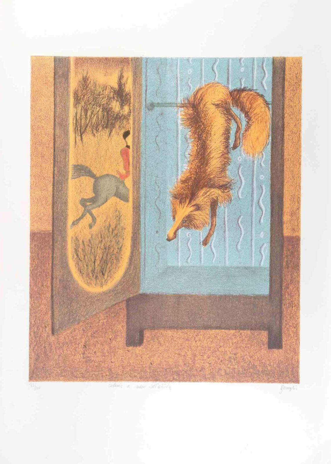 Enrico Benagliathe Fox   Lithograph By Enrico Benaglia   1990s1990s
