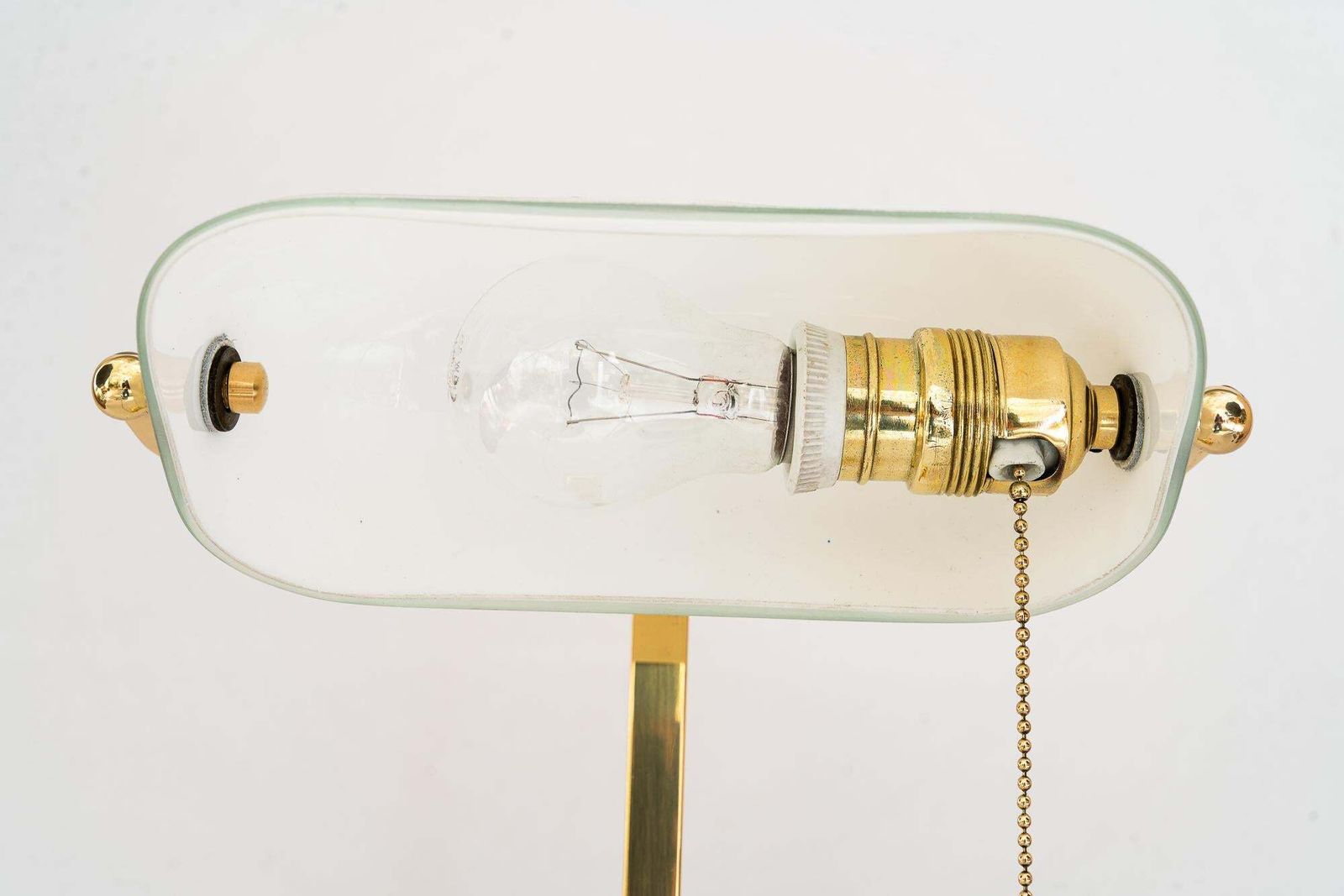 Art Deco Banker Lamp With Original Glass Shade Around 1920s photo buy