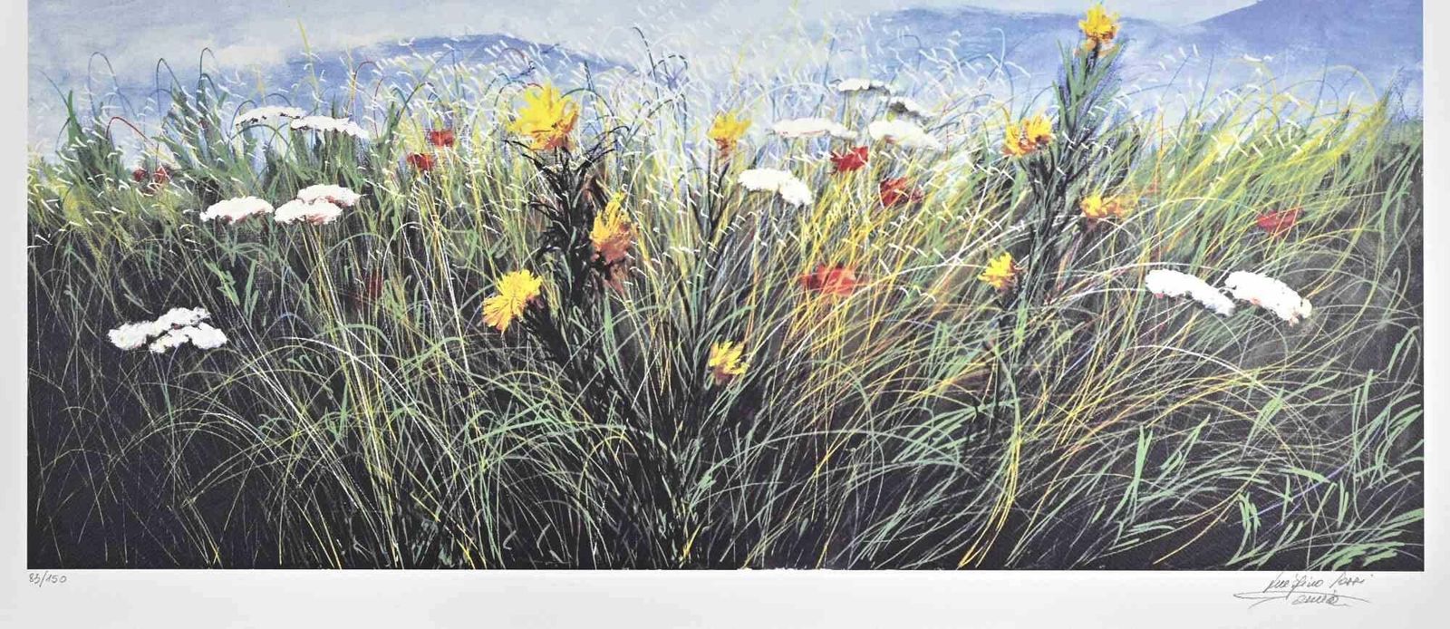 Luigino Rossi Garzionewildflowers   Screen Print By L. Rossi Garzione   Late 20th Centurylate 20th Century