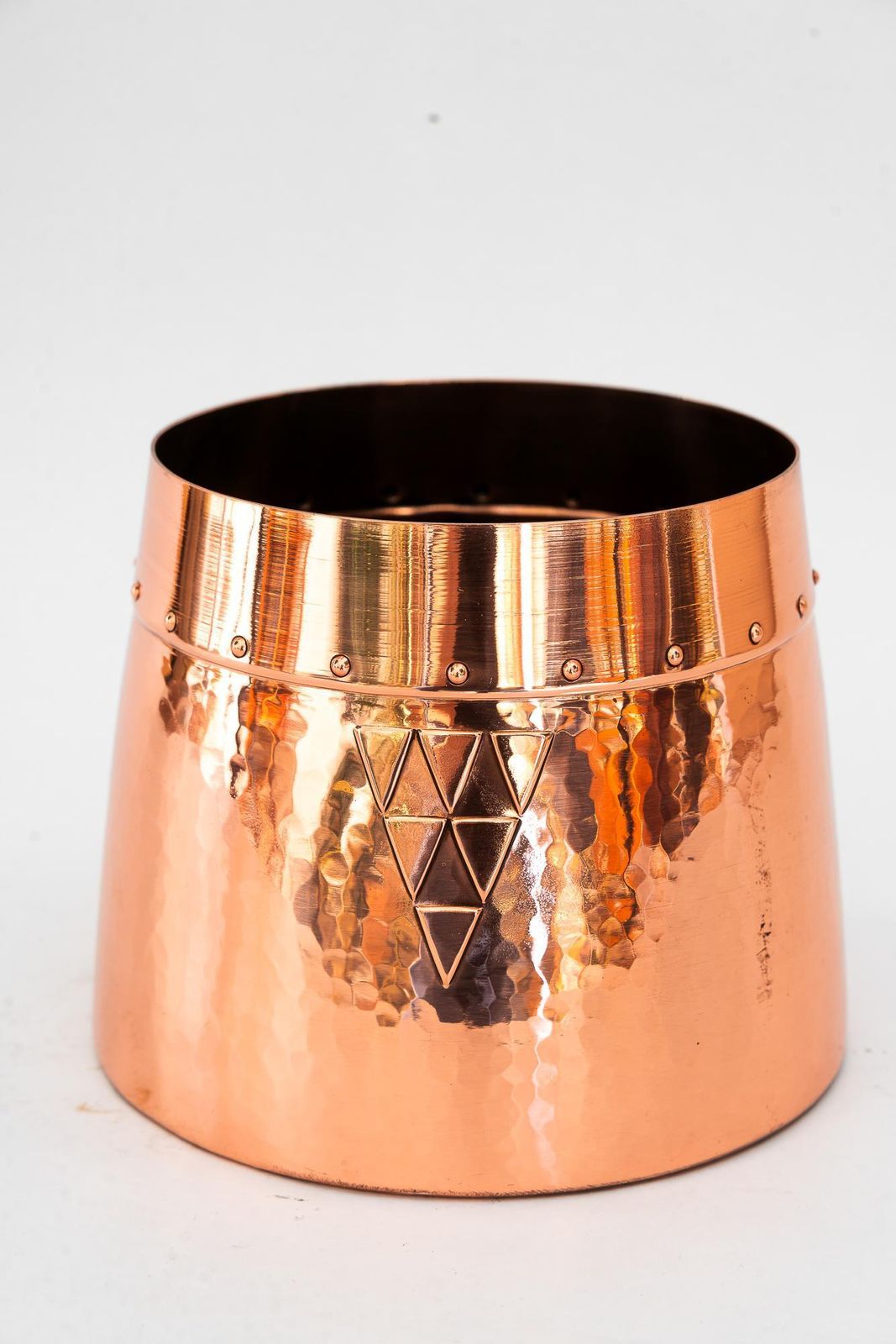 Small Art Deco Hammered Copper Plant Pot Vienna Around 1920s photo for sale