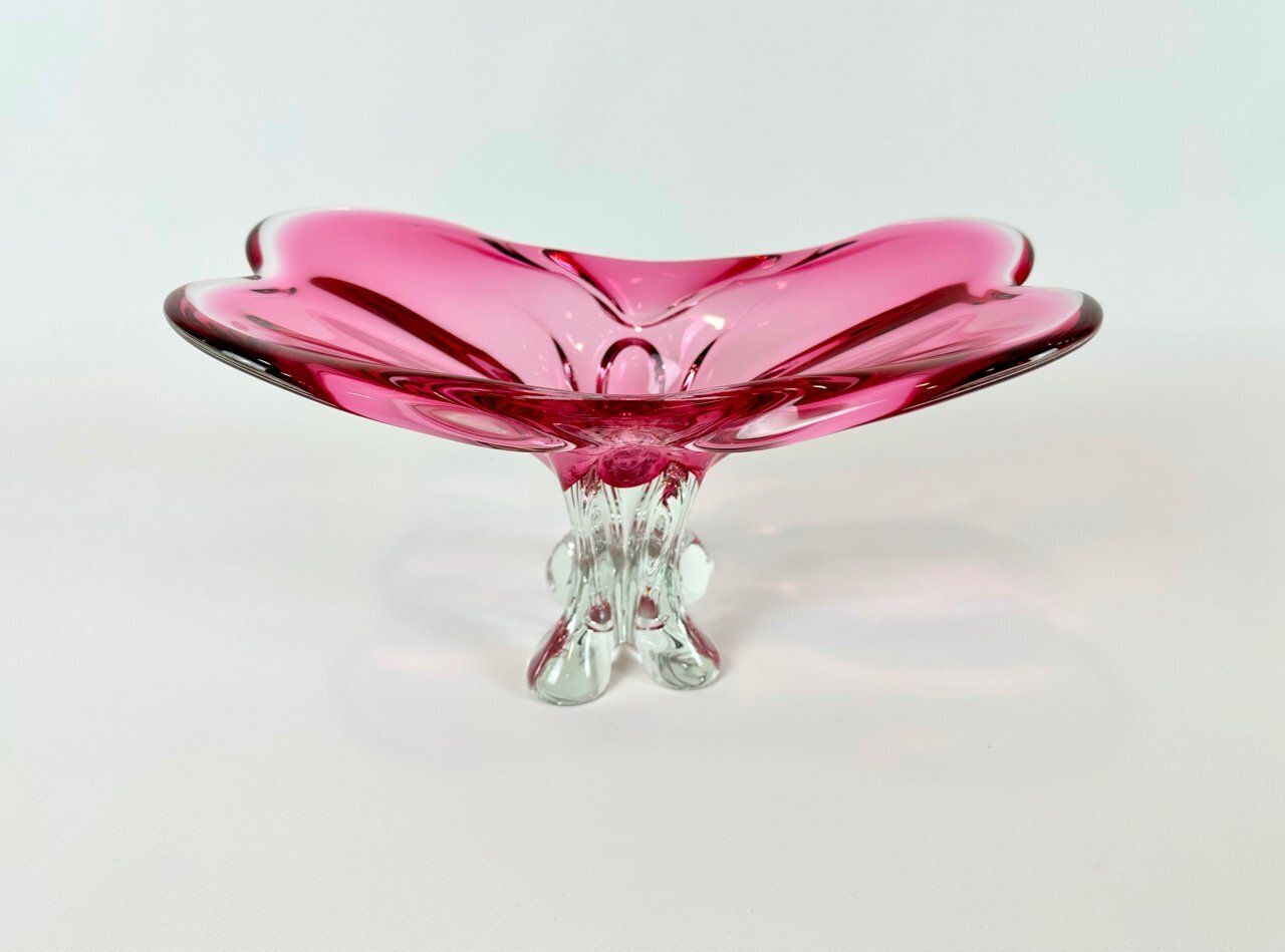 Art Glass Bowl By Josef Hospodka For Chribska Sklarna, 1960s photo Home Decor