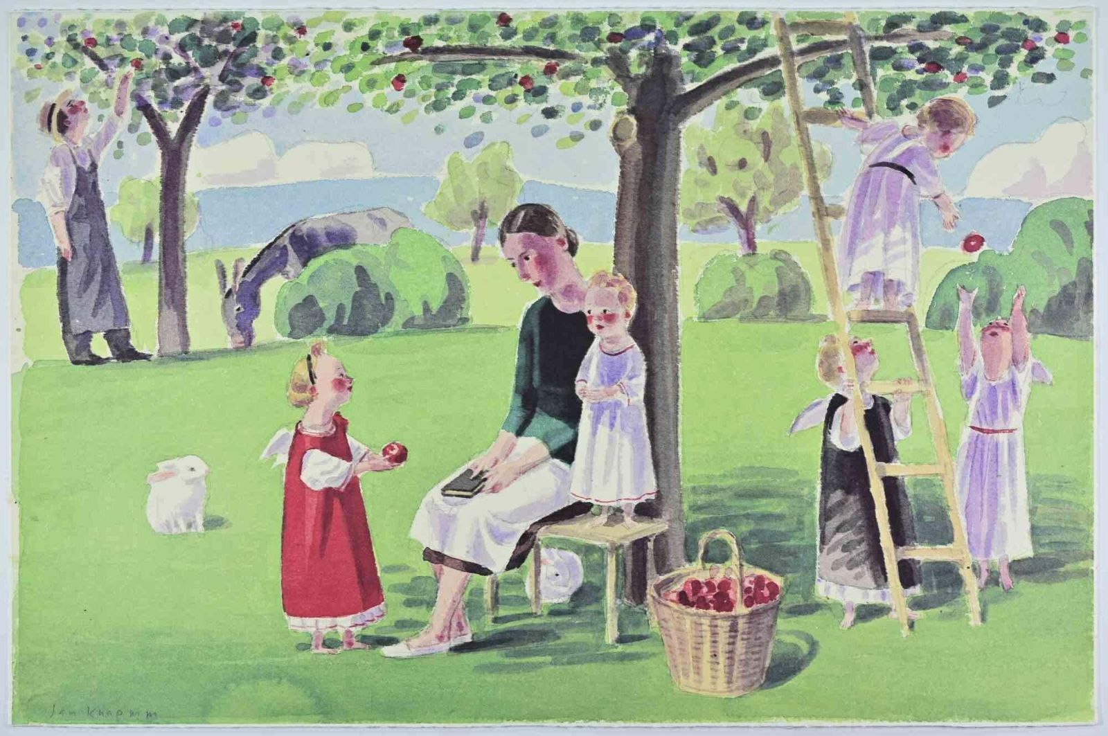 Jan Knapin The Countryside   Lithograph By Jan Knap   19991999