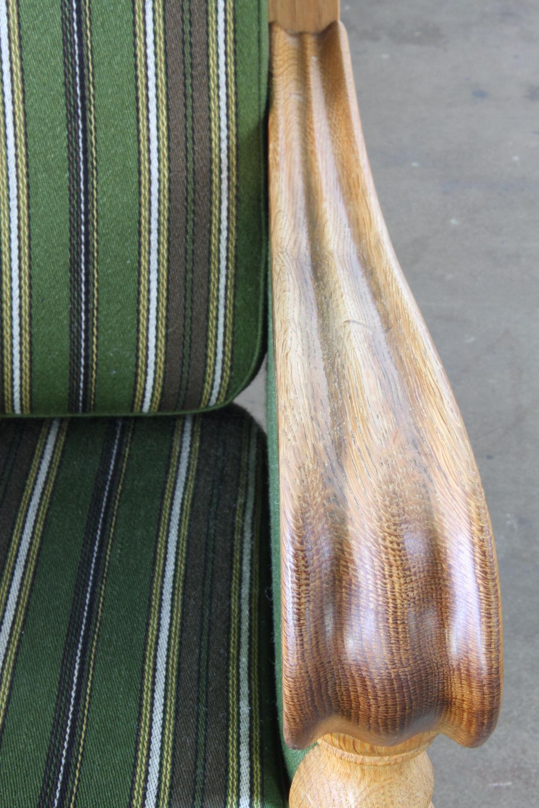 photo for sale Vintage Solid Oak Danish Brutalist Lounge Chair, Henning Kjærnulf Style, 1960s