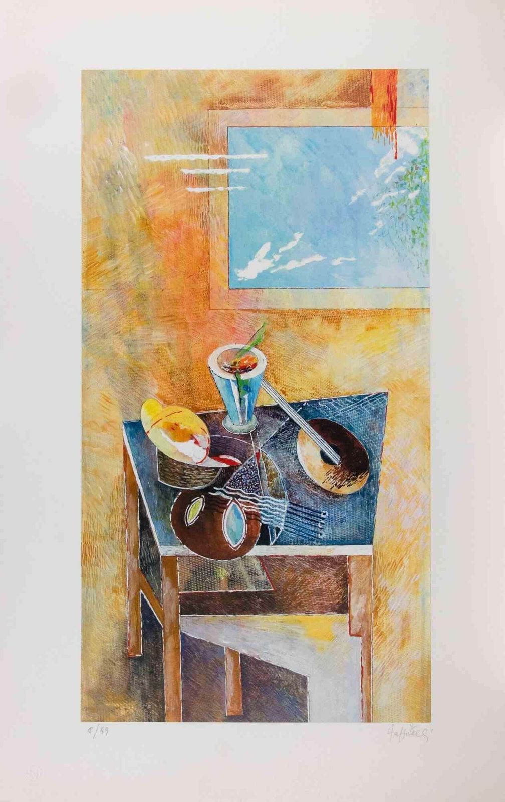 Mariangelo Zappitellistill Life   Lithograph By Mariangelo Zappitelli   1980s1980s