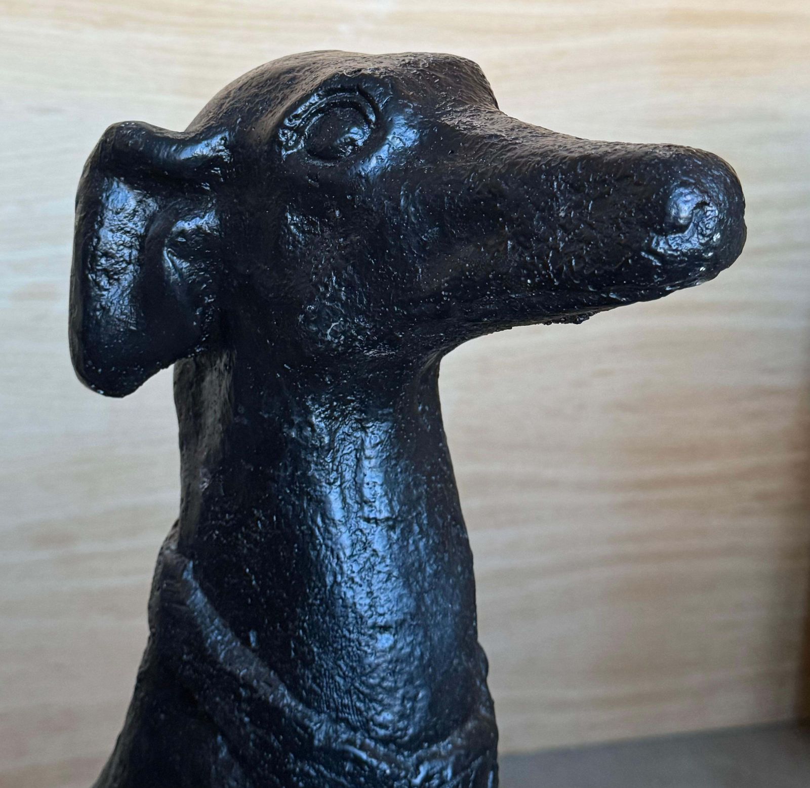 photo for sale Pair Of Mid Century Bronze Sitting Life Size Greyhound Sculpture