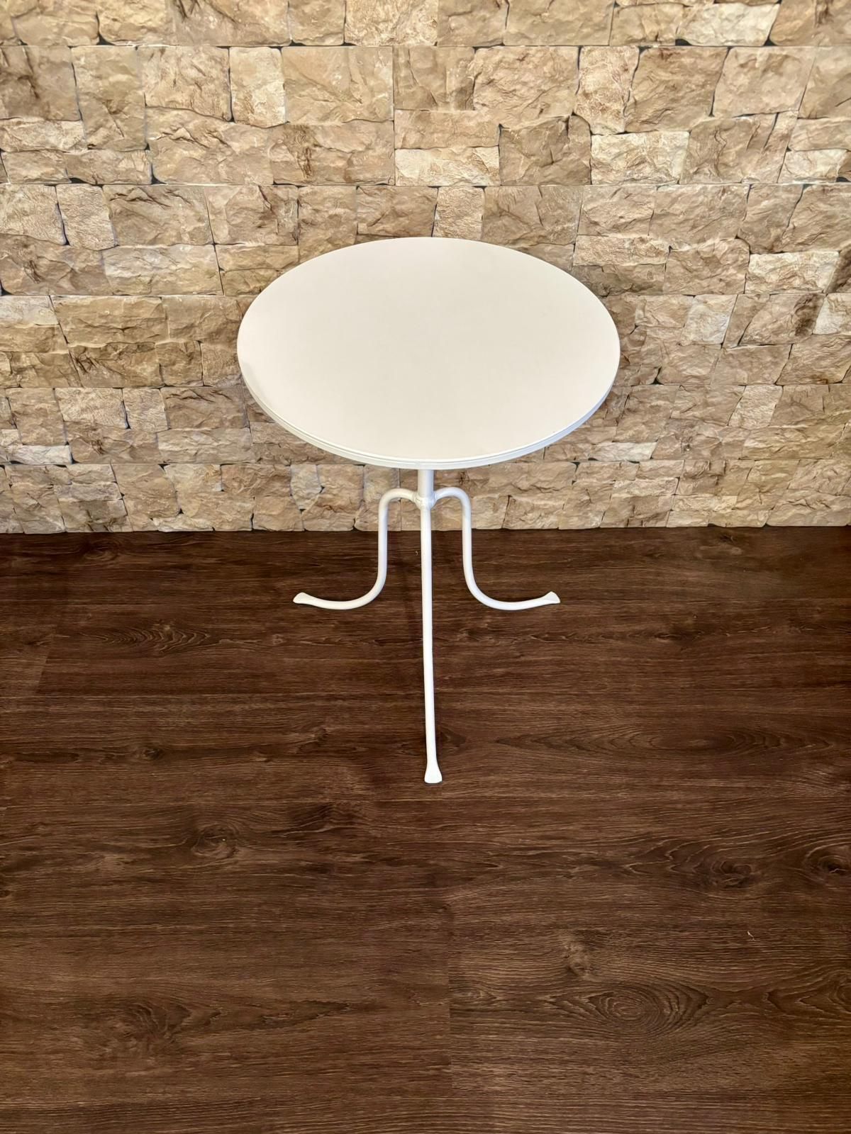 New French Cast Iron Black Bistro Table With Iron Top photo for sale