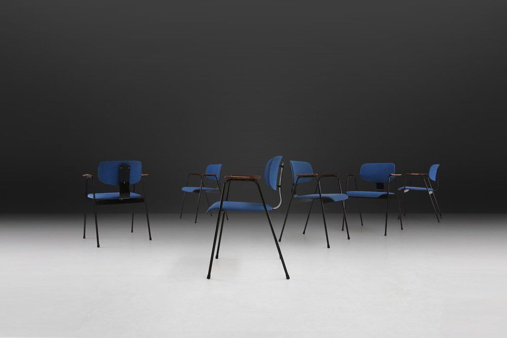 Dining Chairs By Willy Van Der Meeren For Tubax, Belgium, 1950s, Set Of 6 photo vintage