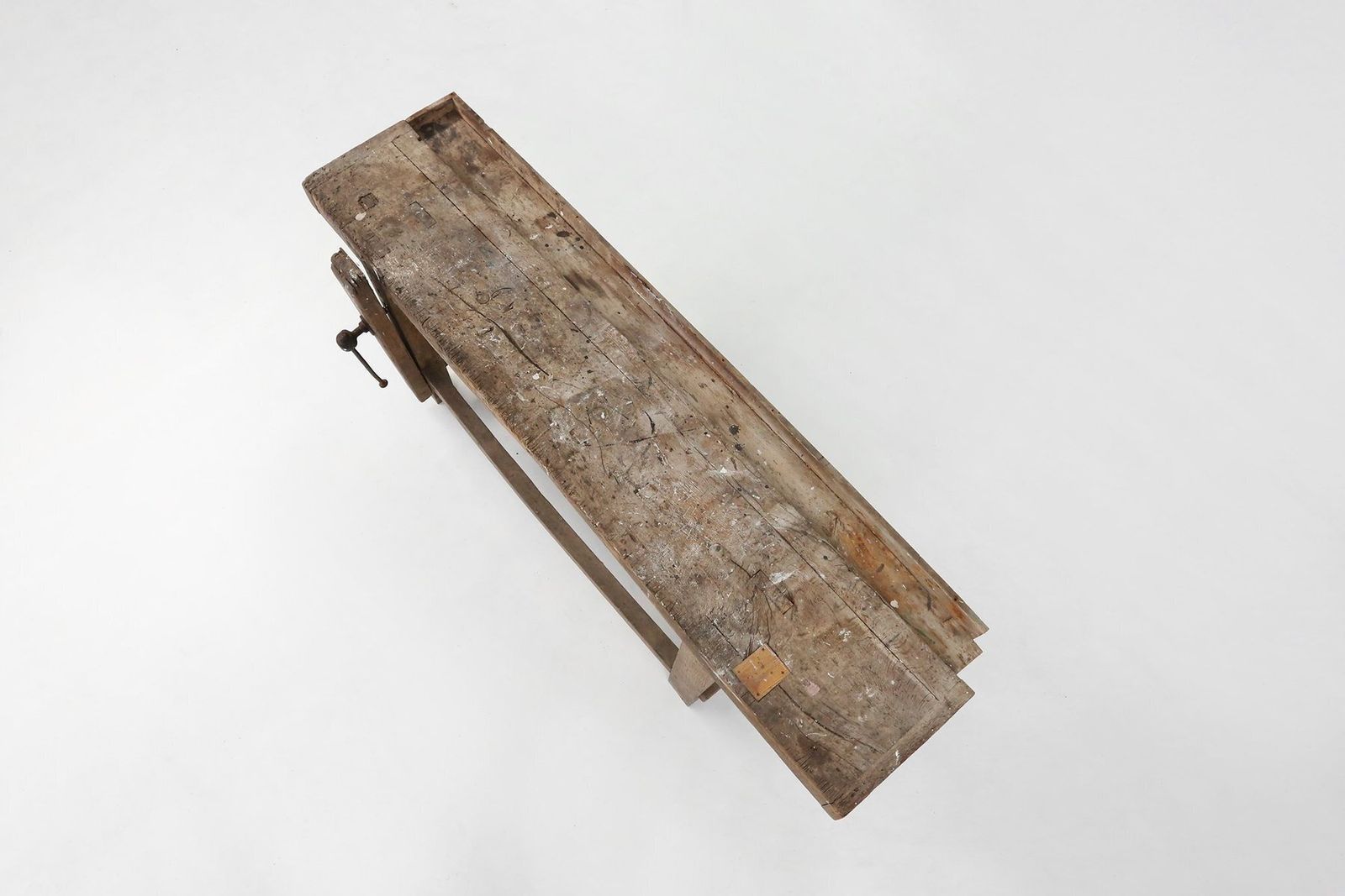 photo furniture Industrial Oak Workbench, Belgium, 1900s