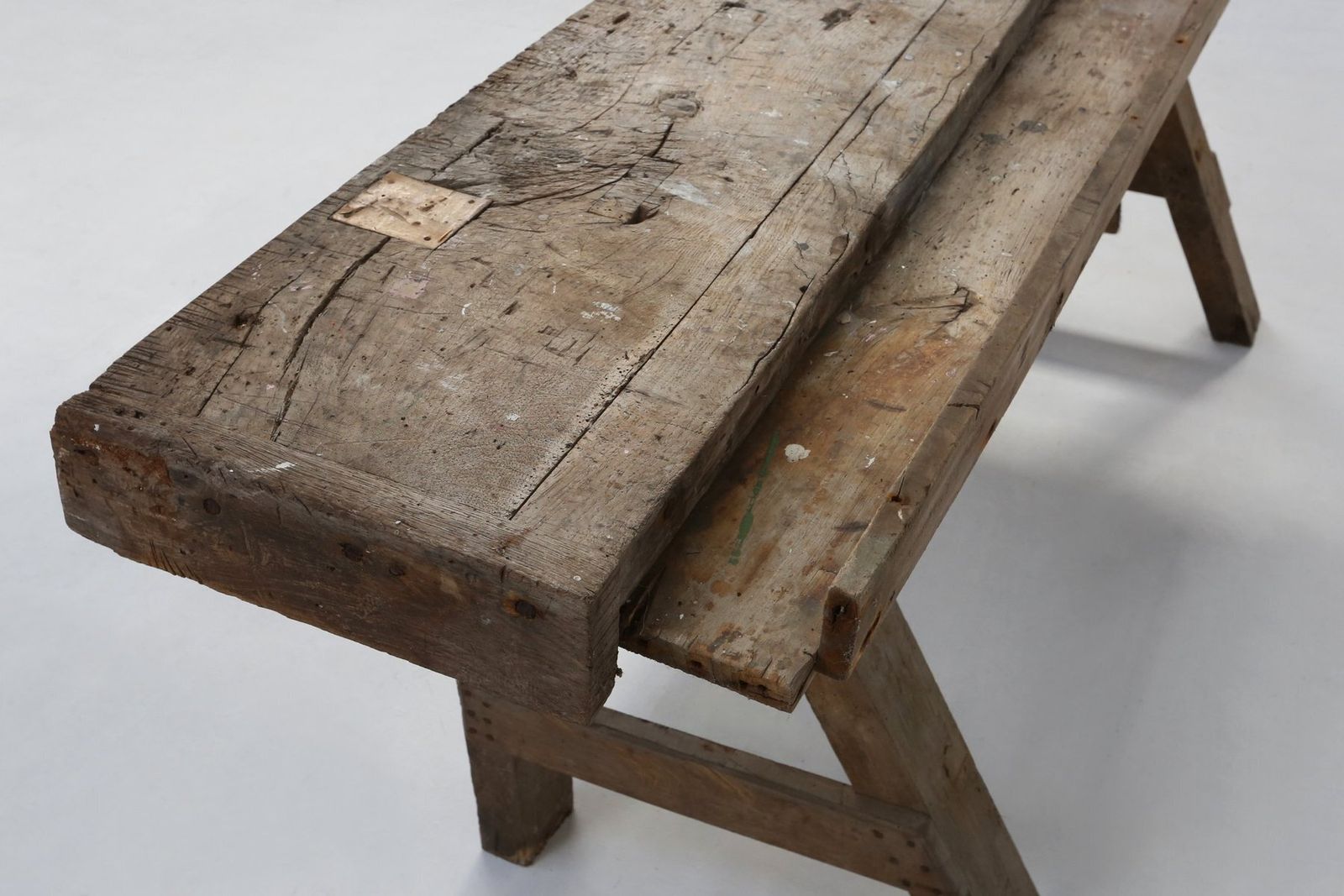 1866.0 Industrial Oak Workbench, Belgium, 1900s photo