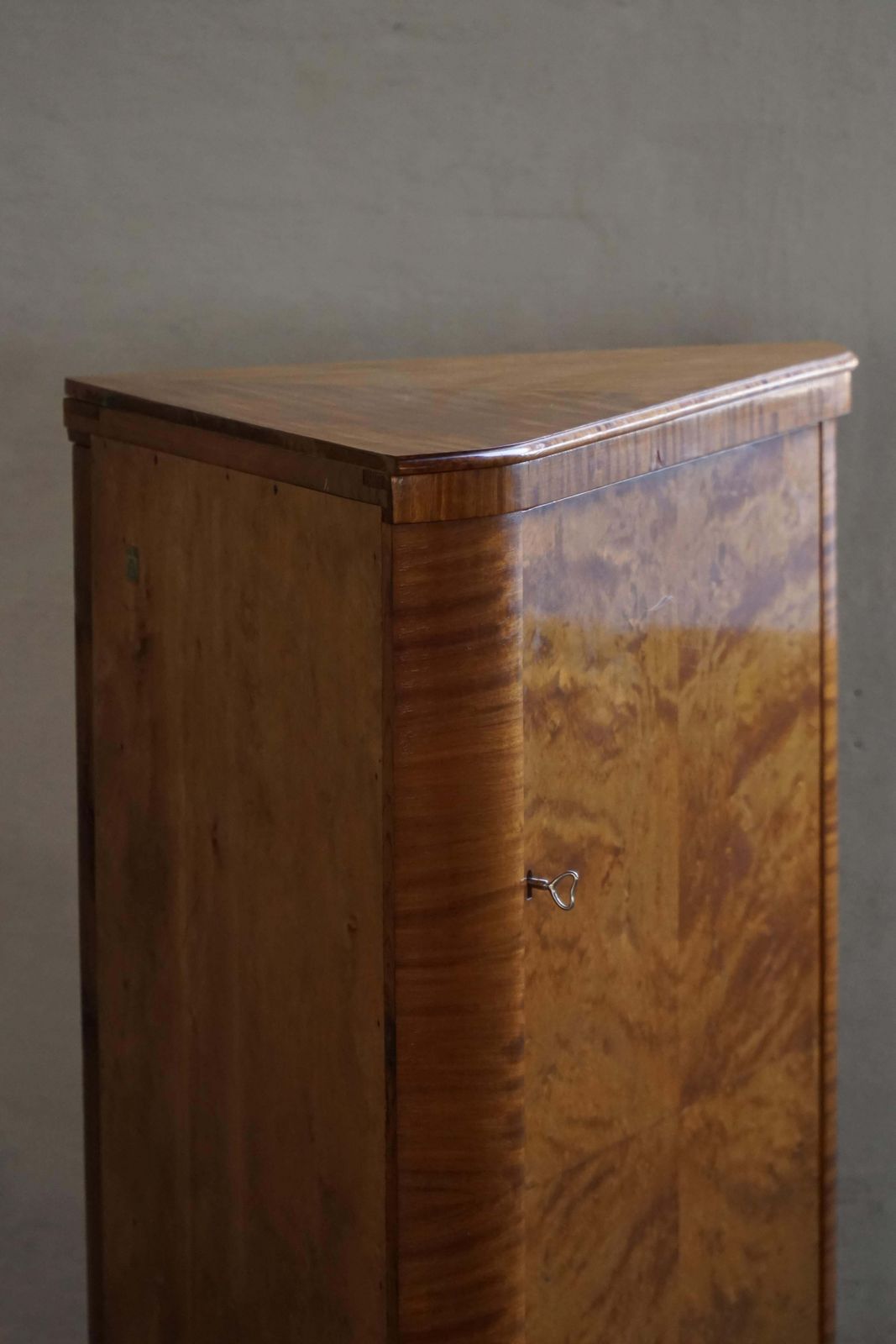 Furniture Early 20th Century, Swedish Modern Bar Cabinet In Birch By H. Westlund, 1930s photo