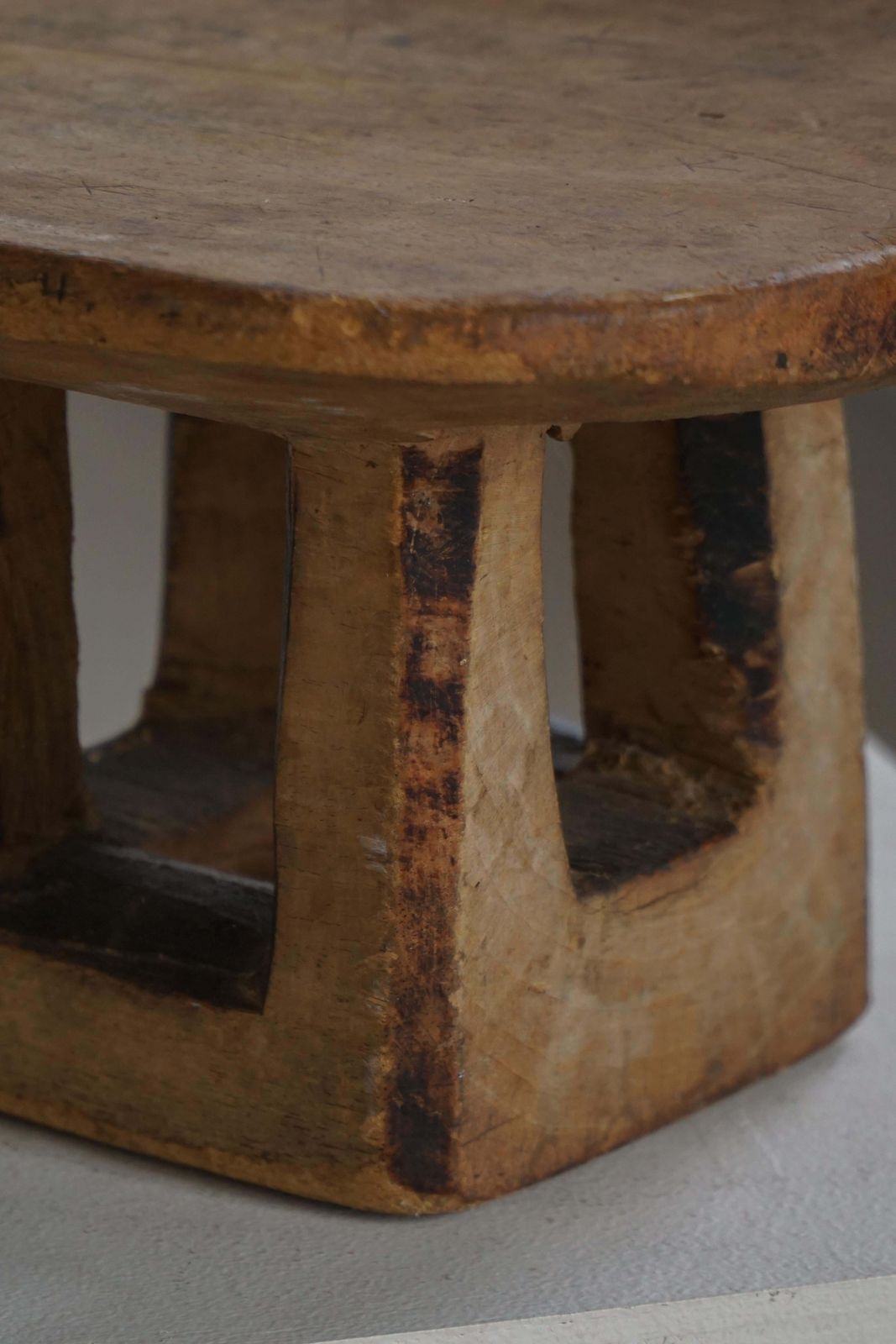 Furniture Mid 20th Century, Hand Carved Wooden Lobi Stool, Burkina Faso, Africa photo