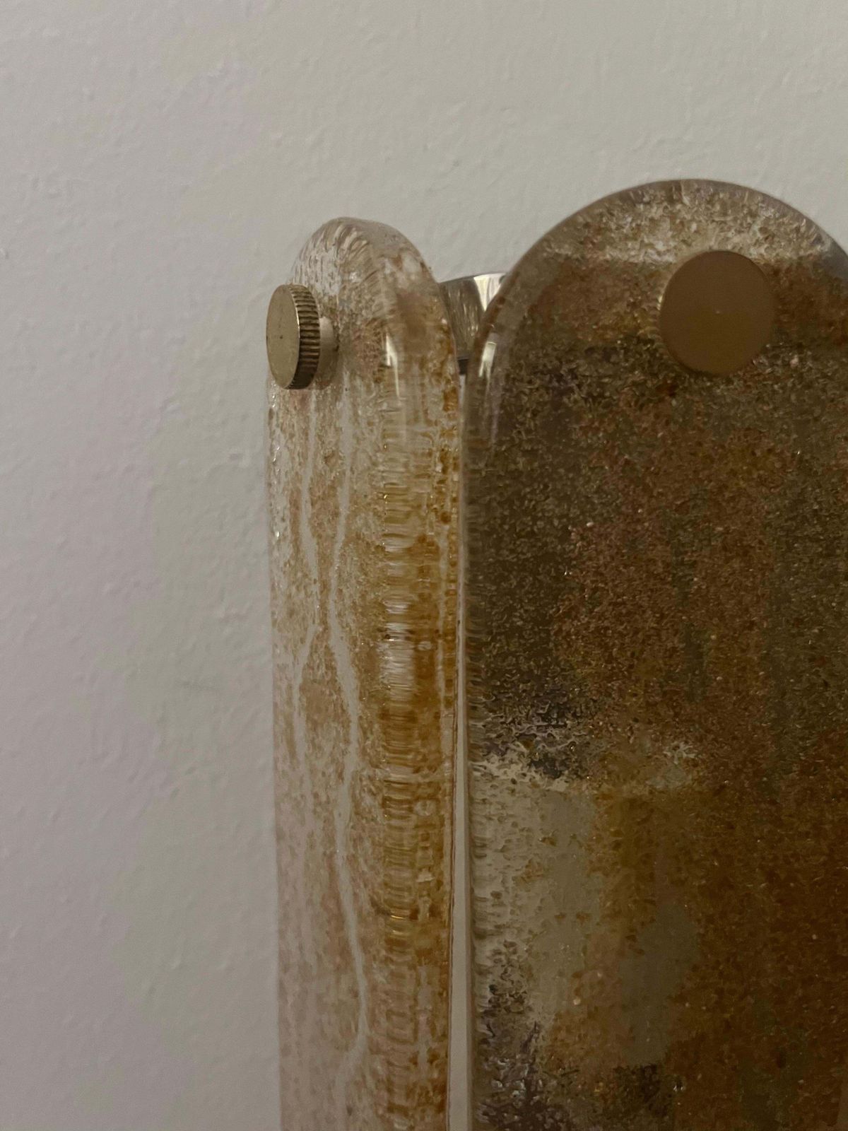 photo furniture Italian Midcentury Set Of Three Amber Murano Wall Sconces By Mazzega, 1970s