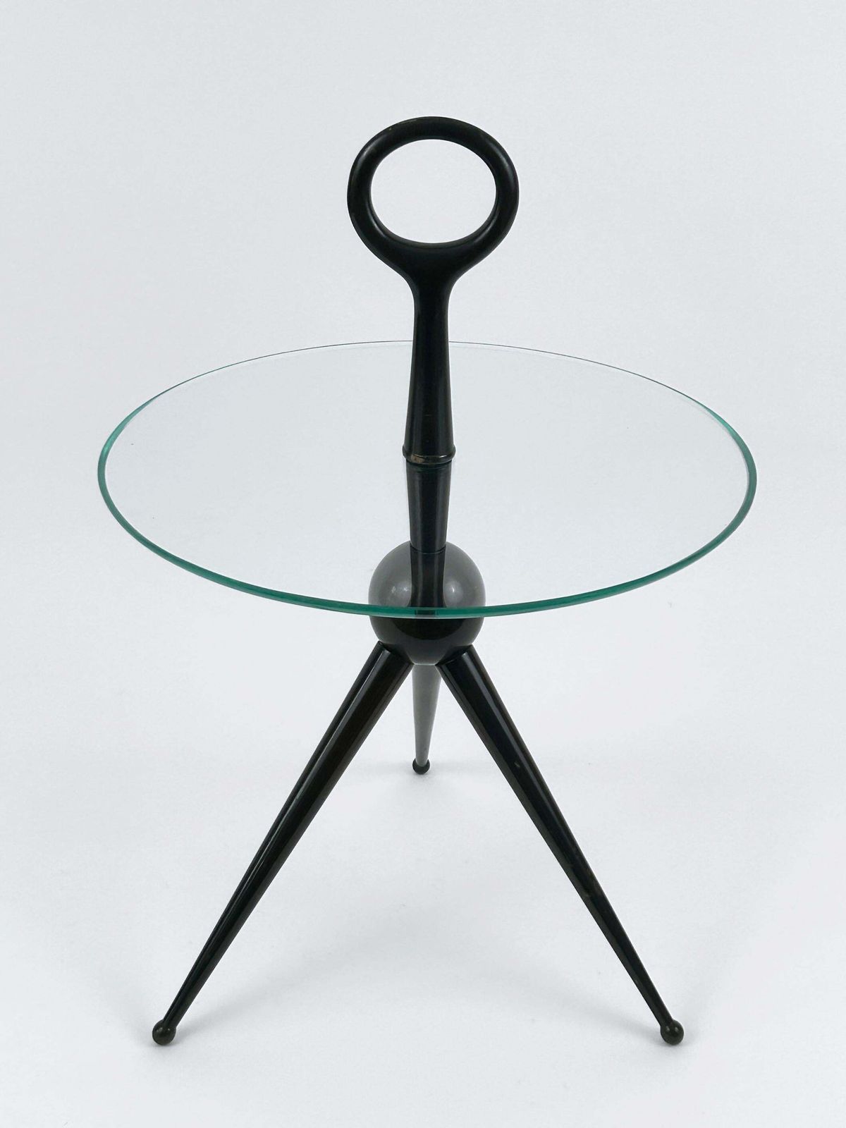 Elegant Mid Century Modern Tripod Side Table By Cesare Lacca Italy 1950s photo furniture