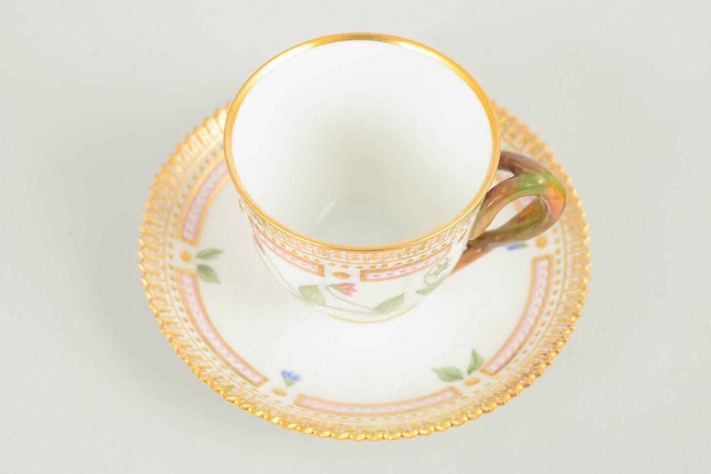 Royal Copenhagen. Flora Danica Demitasse Cup With Saucer In Porcelain. 1960s photo furniture