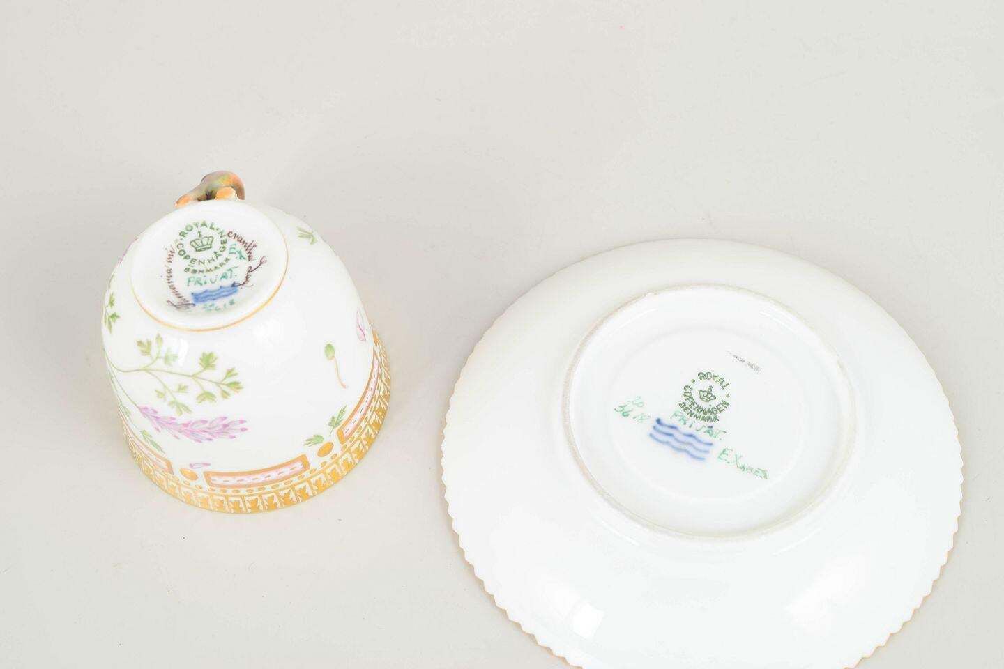 Royal Copenhagen. Flora Danica Demitasse Cup With Saucer In Porcelain. 1960s photo Home Decor